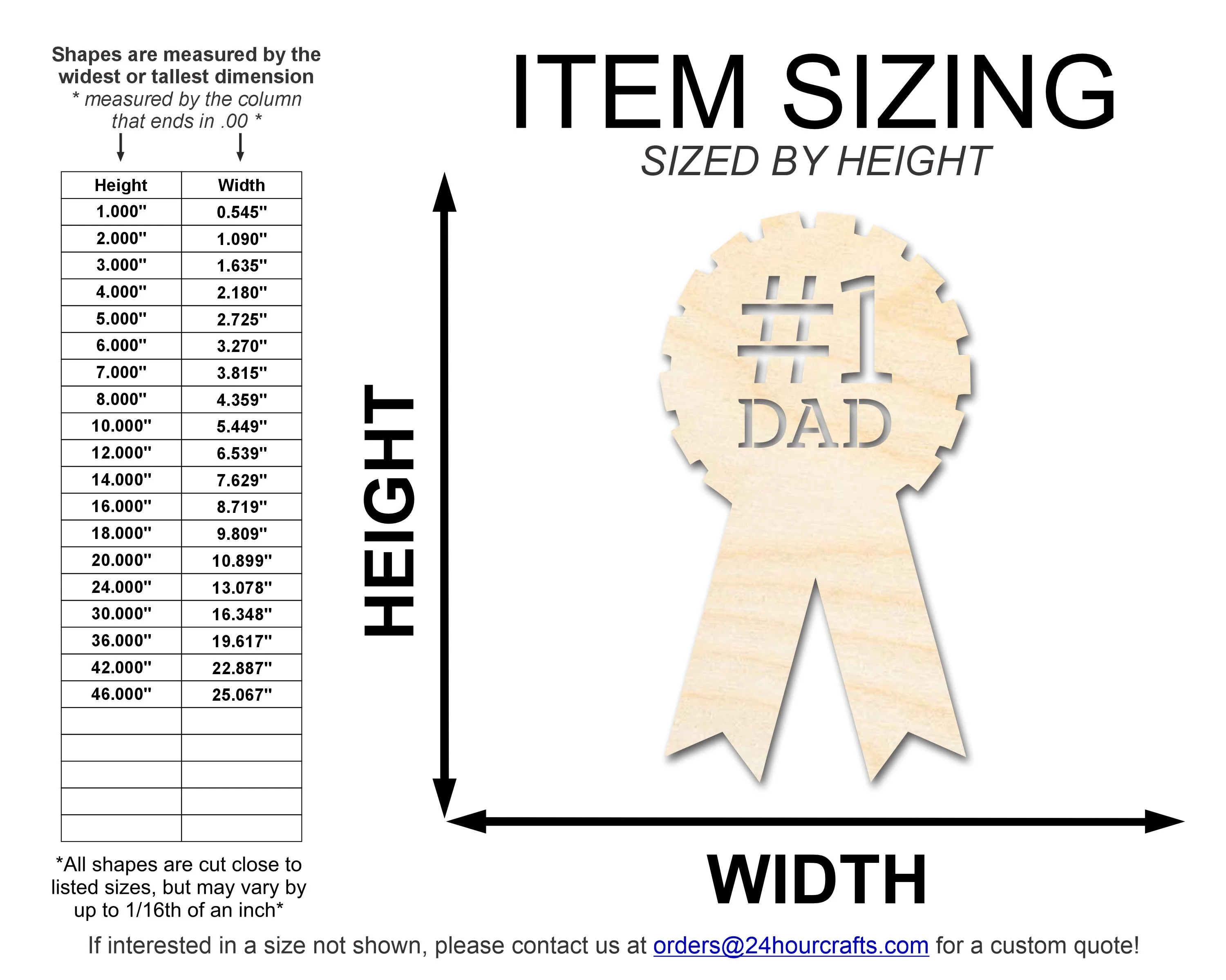 Unfinished Dad Ribbon Shape | DIY Craft Cutout | up to 46" DIY - Image 2