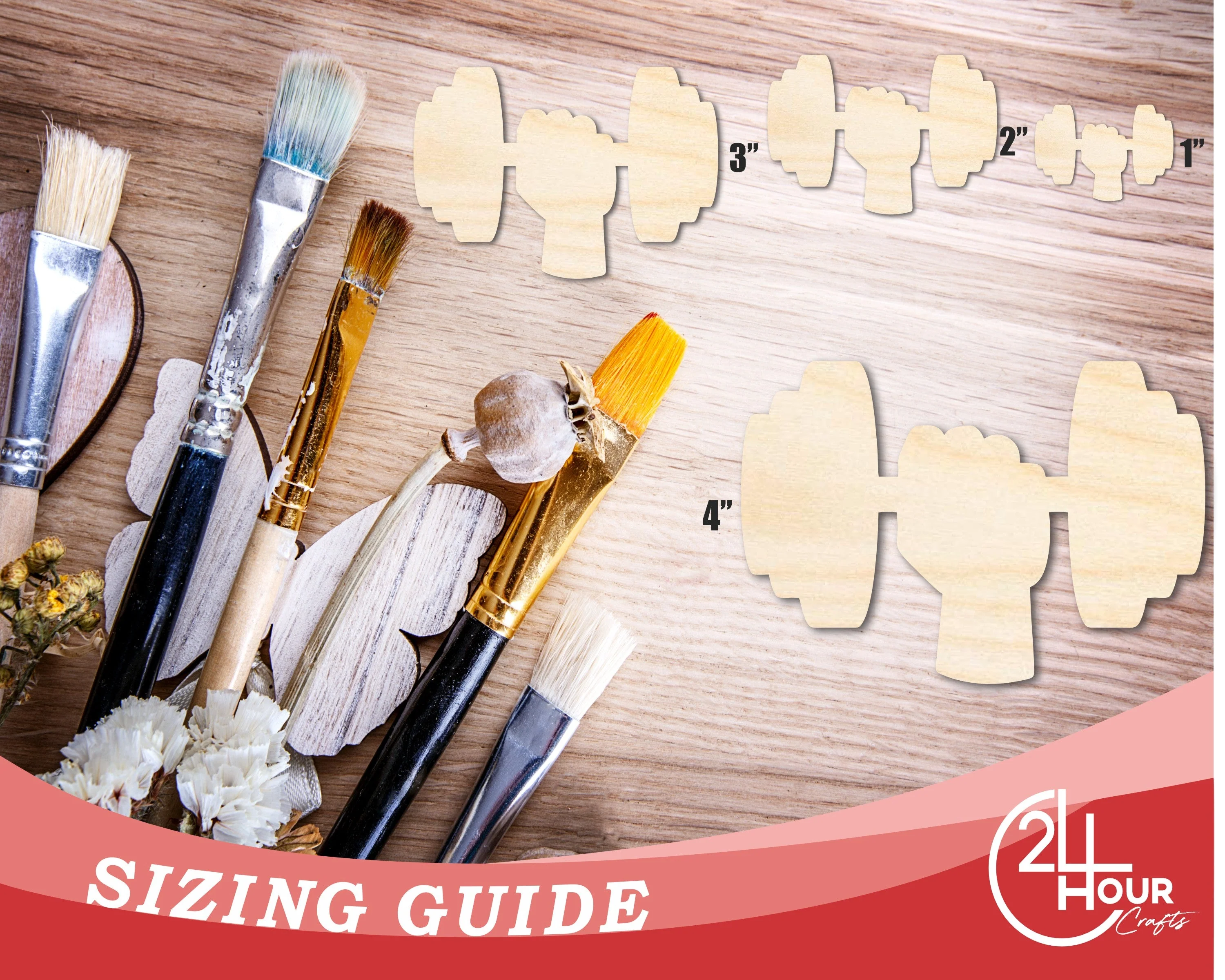 Unfinished Dumbbell Shape | DIY Craft Cutout | up to 46" DIY - Image 3