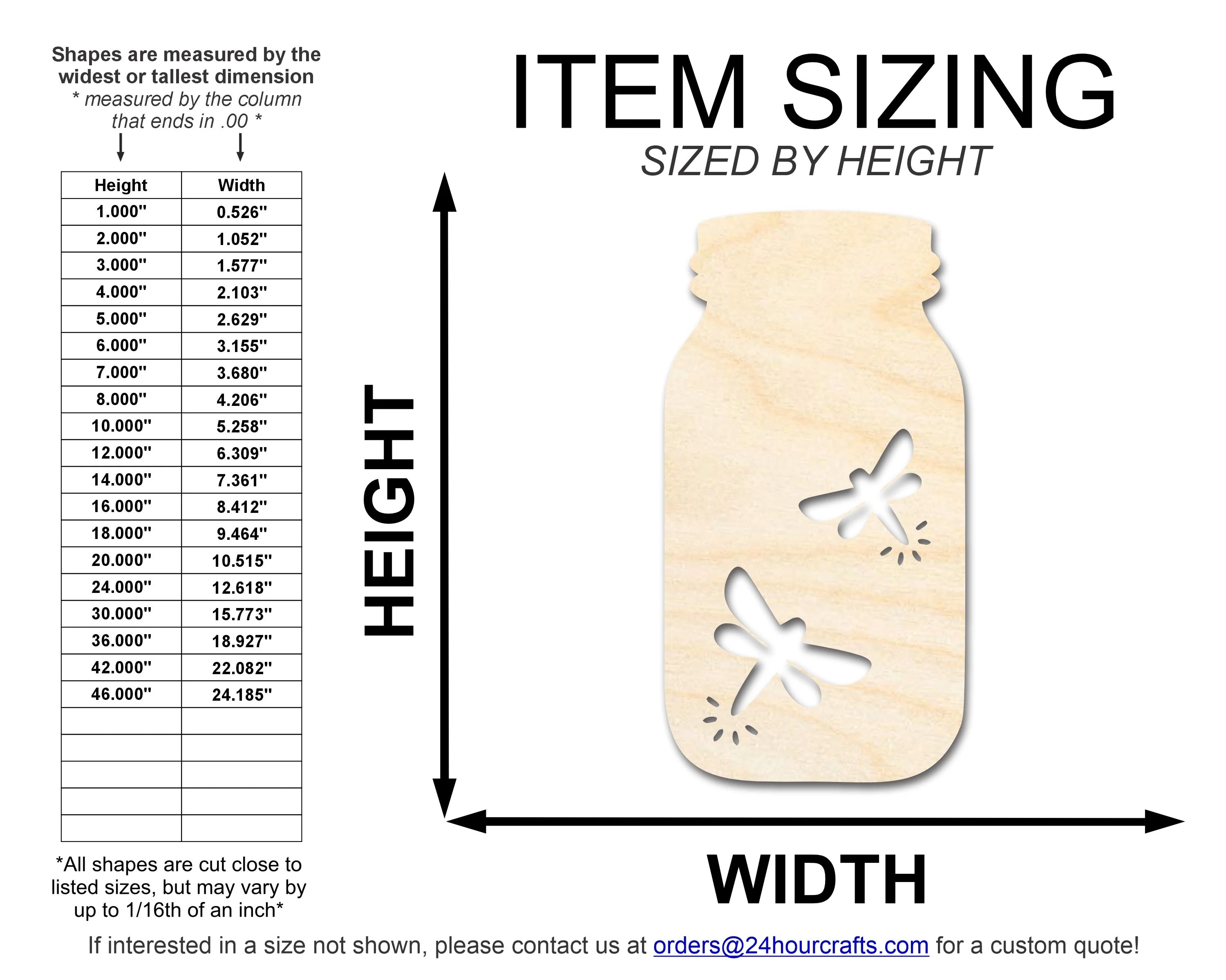 Unfinished Firefly Jar Shape | DIY Craft Cutout | up to 46" DIY - Image 2