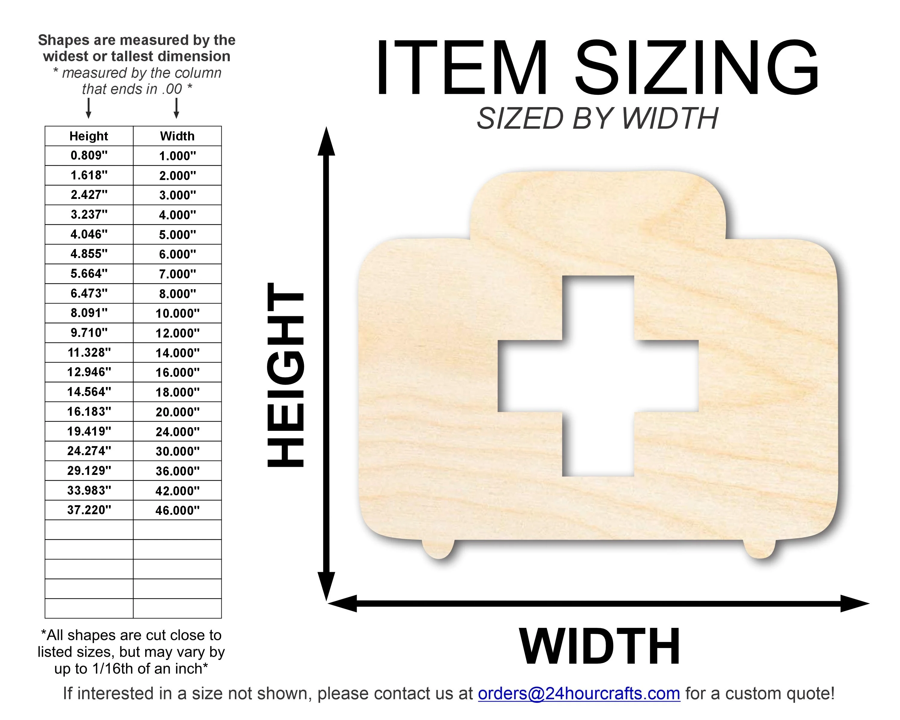 Unfinished First Aid Shape | DIY Craft Cutout | up to 46" DIY - Image 2
