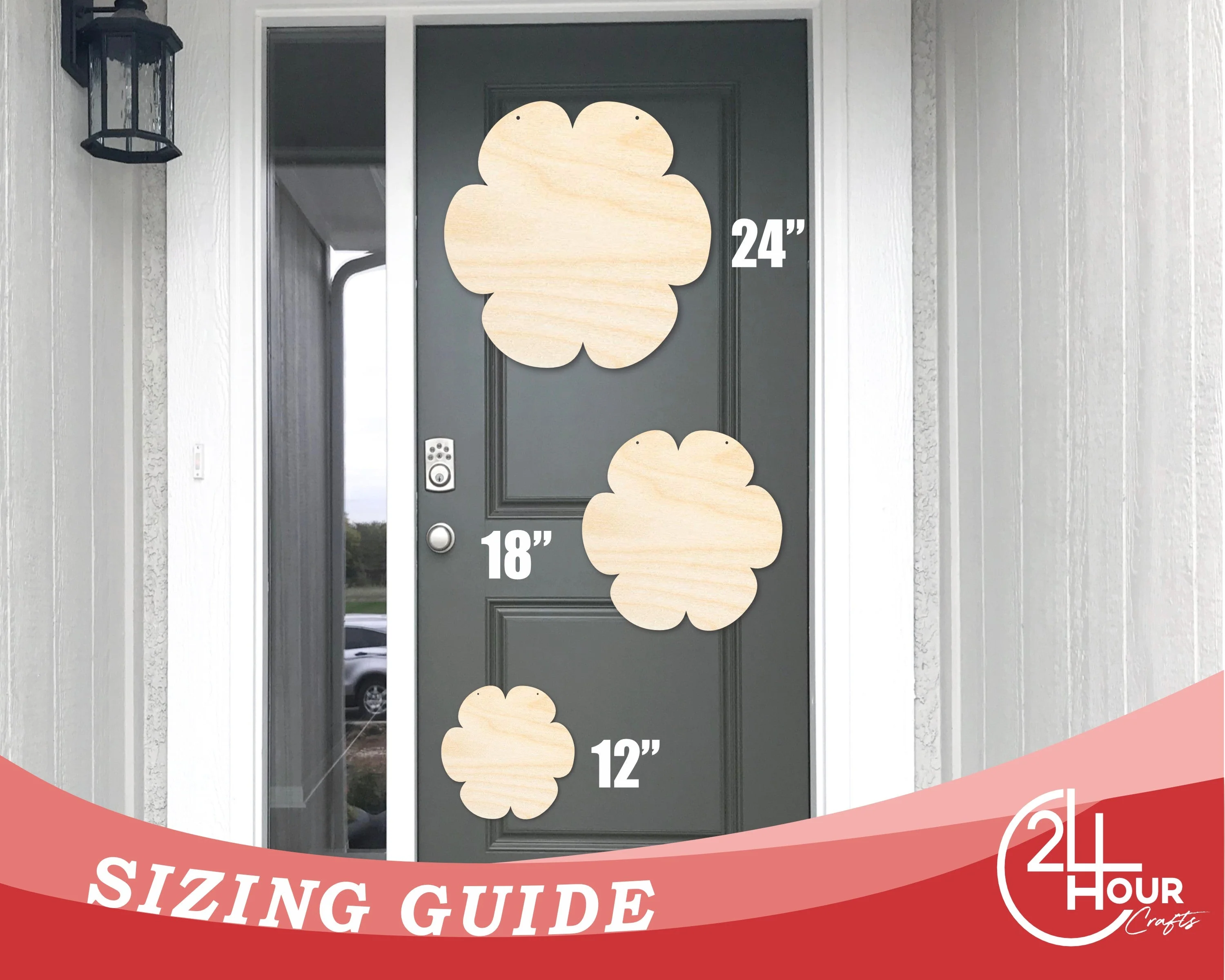 Unfinished Flower Door Hanger | DIY Craft Cutout | Door Hanger | up to 46" DIY - Image 3