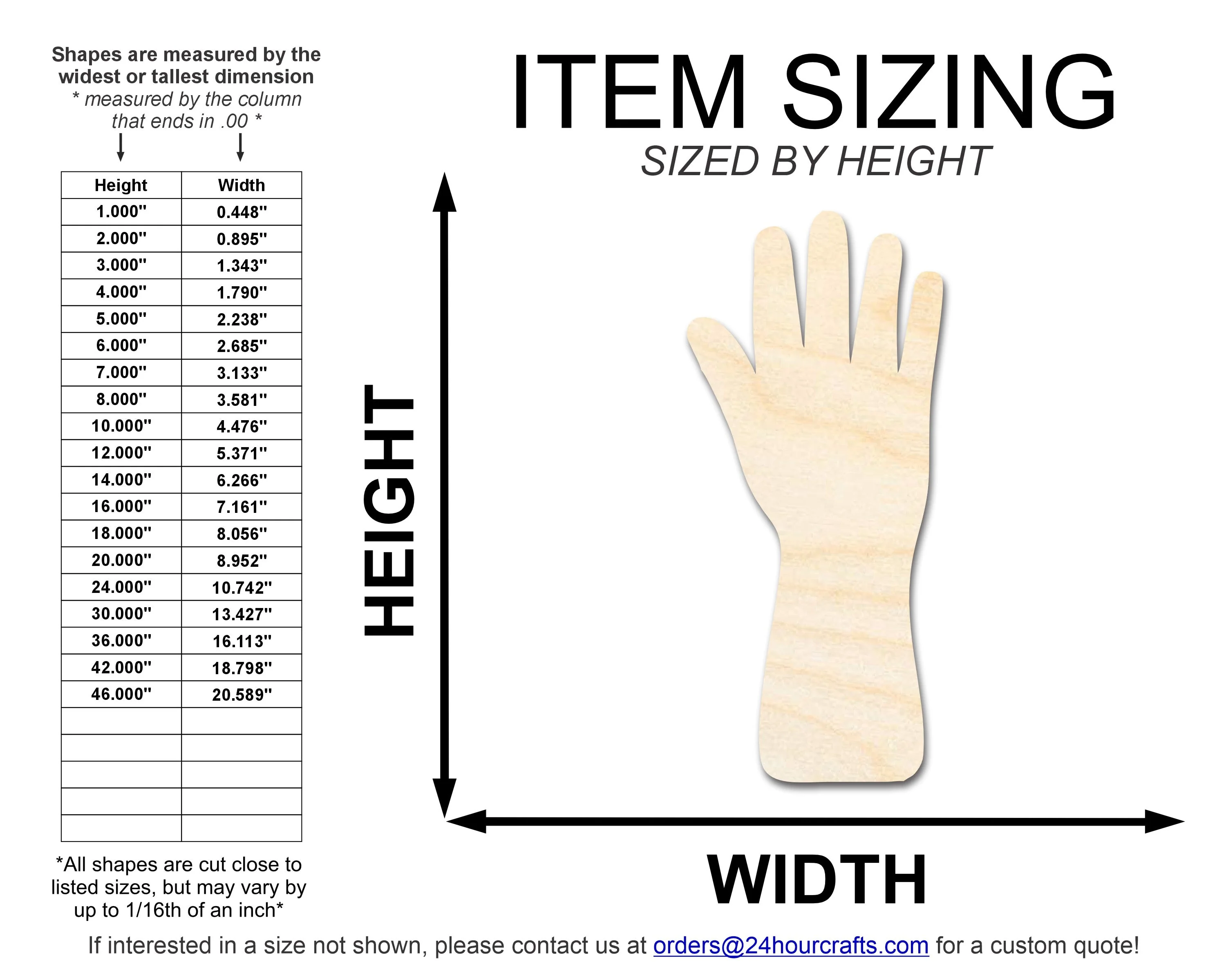 Unfinished Garden Glove Shape | DIY Craft Cutout | up to 46" DIY - Image 2