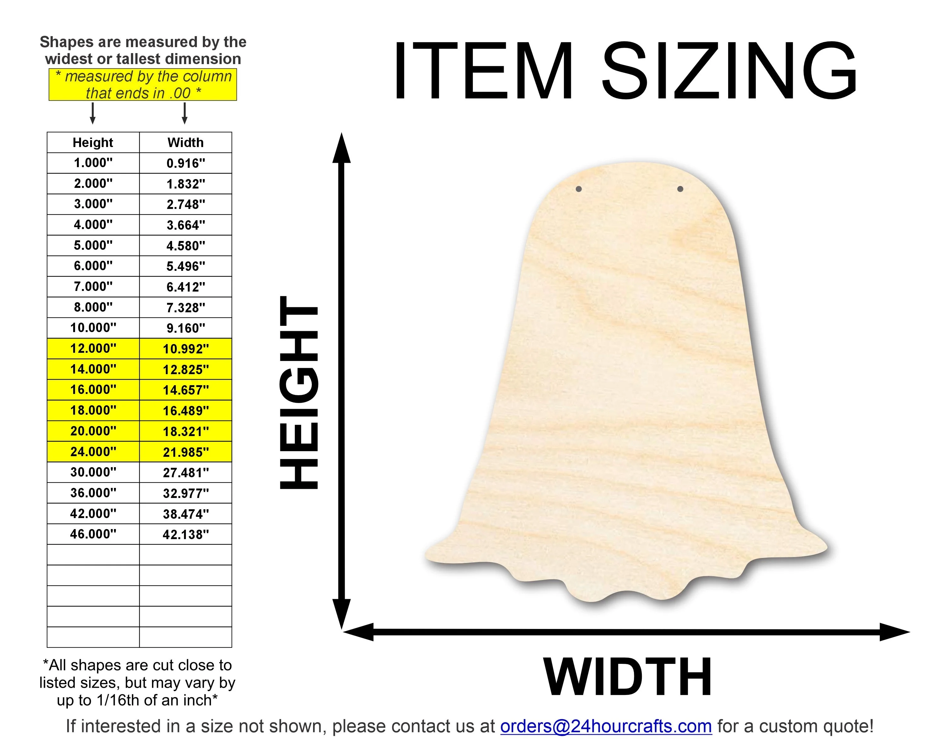 Unfinished Ghost Door Hanger | DIY Craft Cutout | Door Hanger | up to 46" DIY - Image 2