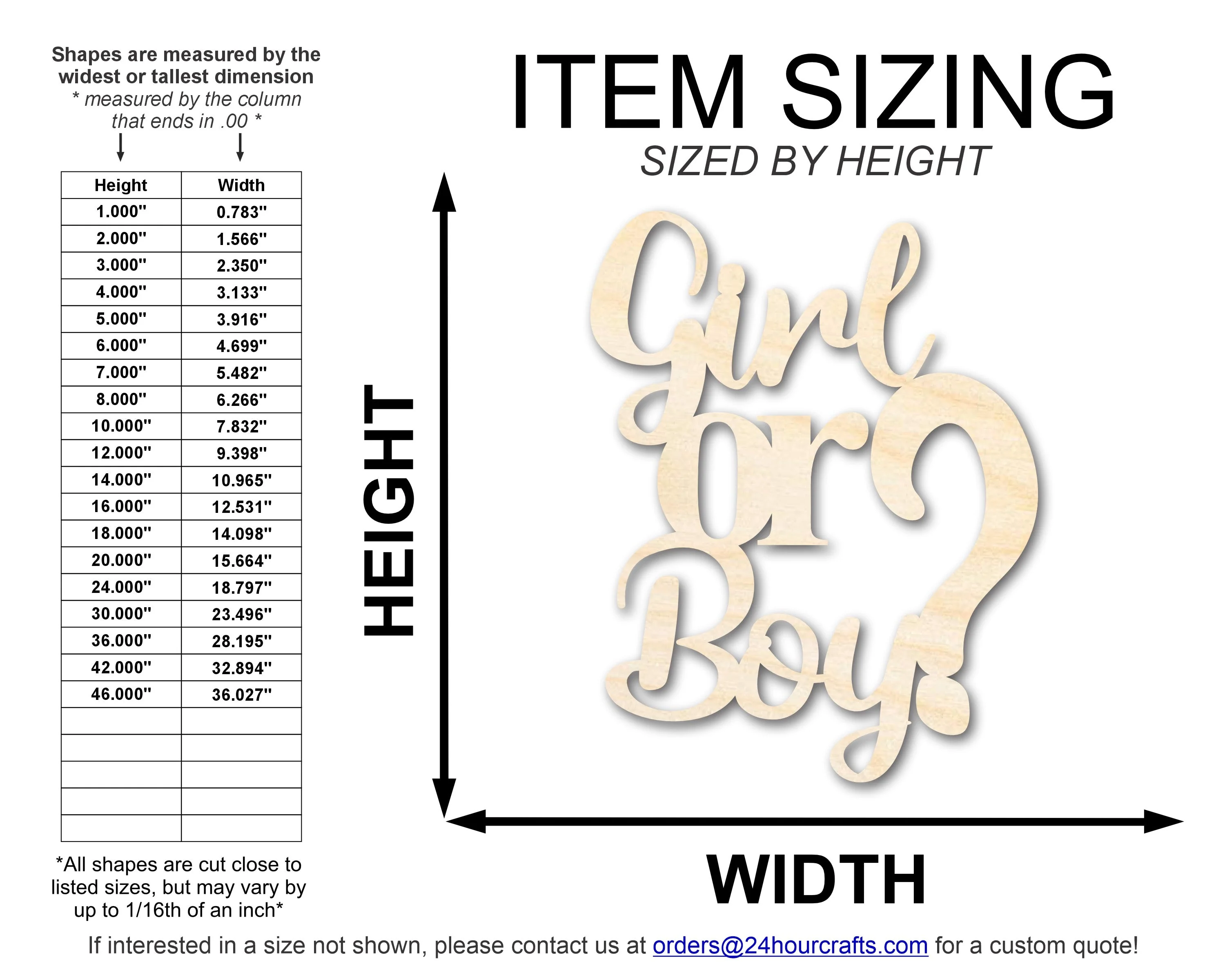 Unfinished Girl or Boy Sign Shape | DIY Craft Cutout | up to 46" DIY - Image 2