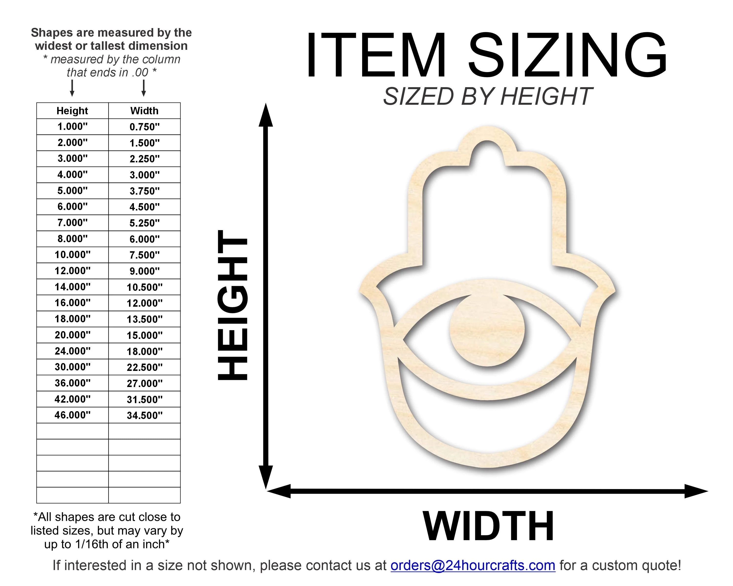 Unfinished Hamsa Eye Shape | DIY Craft Cutout | up to 46" DIY - Image 2