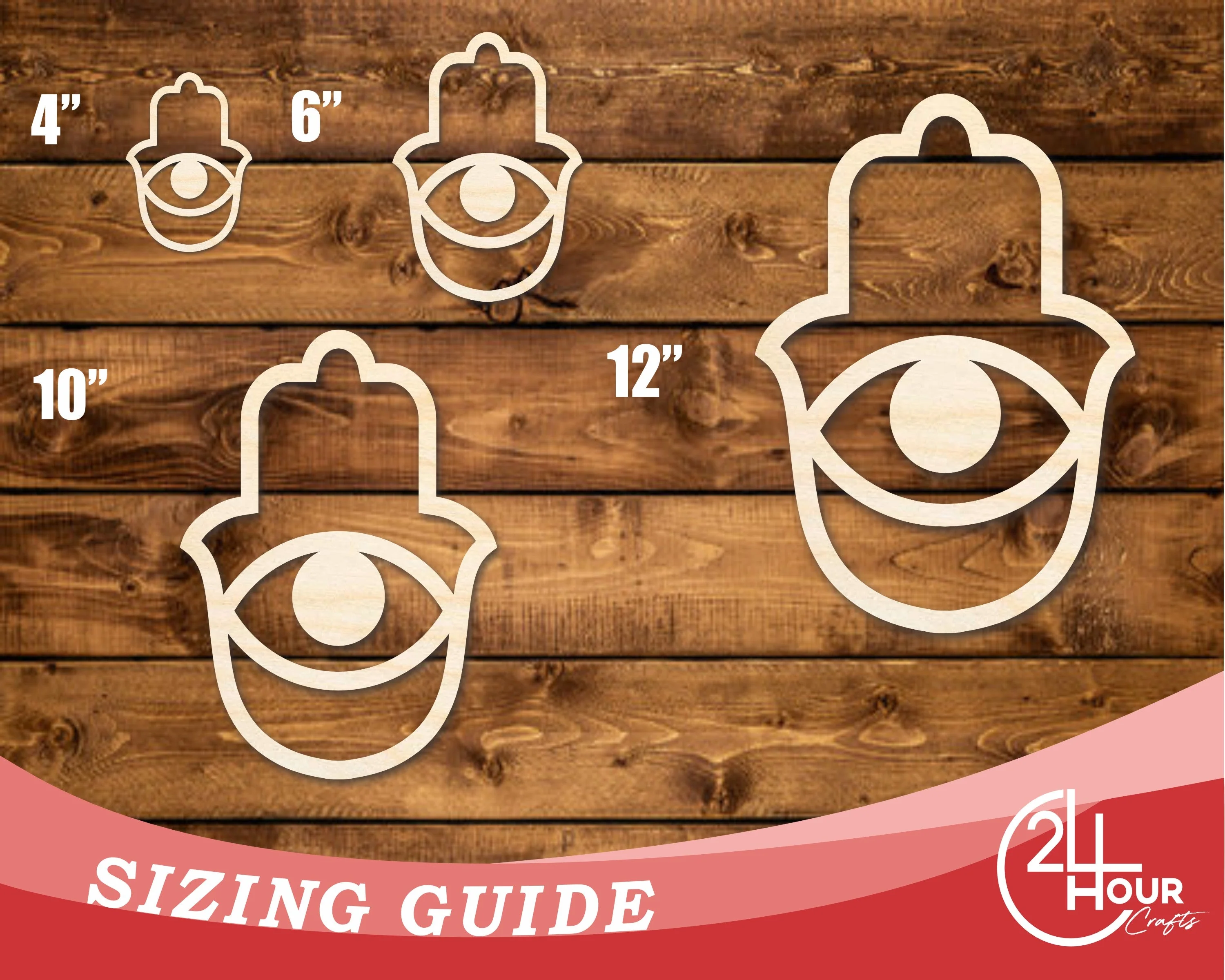 Unfinished Hamsa Eye Shape | DIY Craft Cutout | up to 46" DIY - Image 3