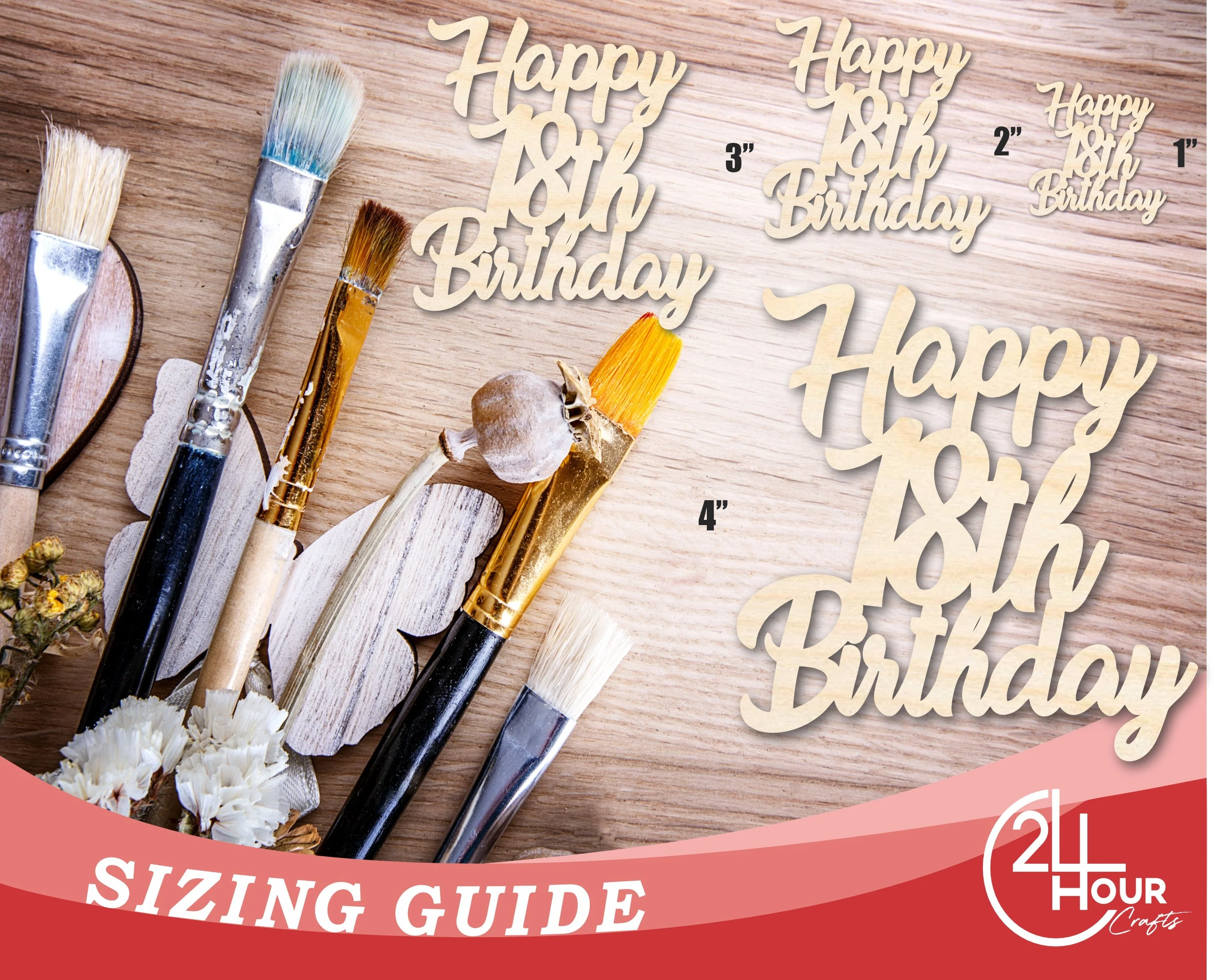 Unfinished Happy Eighteenth Birthday Shape | DIY Craft Cutout | up to 46" DIY - Image 3