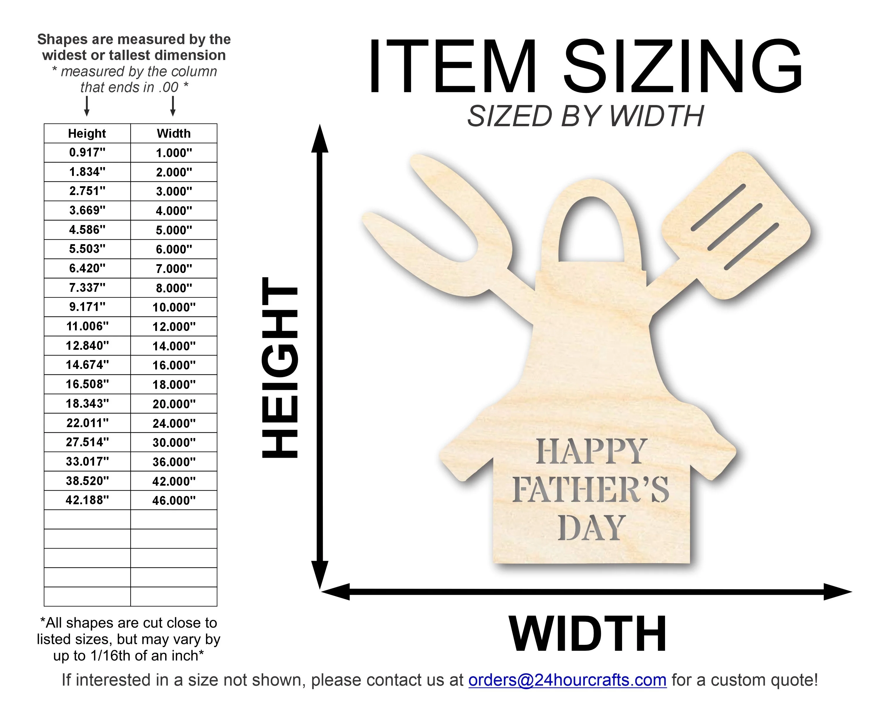 Unfinished Happy Father's Day Grill Apron Shape | DIY Craft Cutout | up to 46" DIY - Image 2