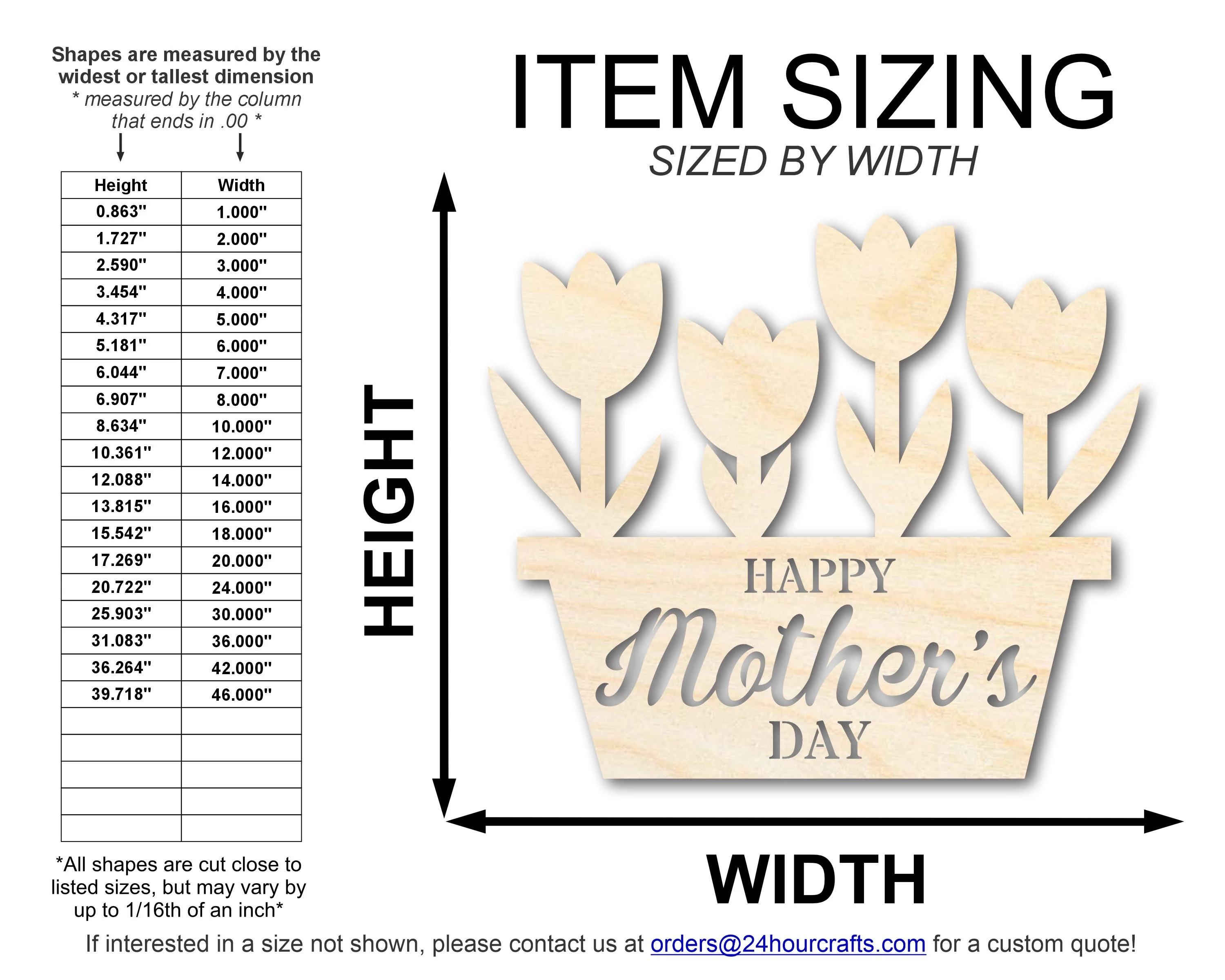 Unfinished Happy Mother's Day Flower Pot Shape | DIY Craft Cutout | up to 46" DIY - Image 2