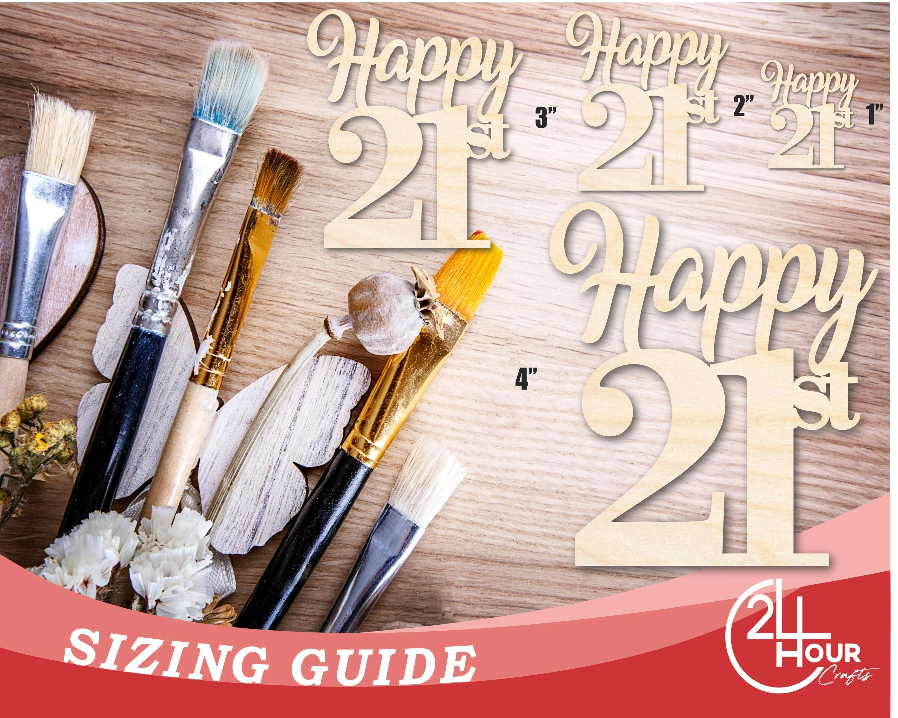 Unfinished Happy Twenty First Shape | DIY Craft Cutout | up to 46" DIY - Image 3