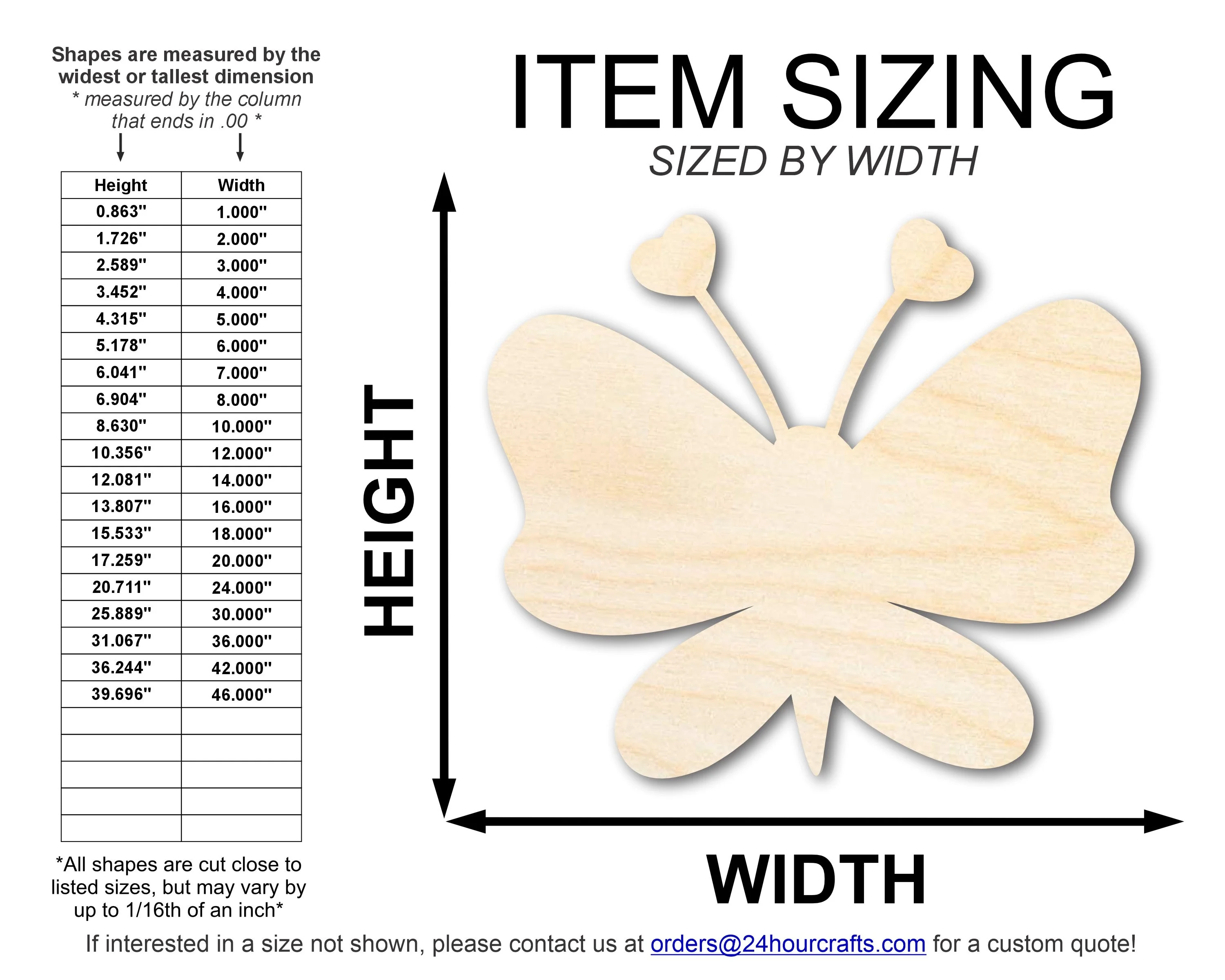 Unfinished Heart Butterfly Shape | DIY Craft Cutout | up to 46" DIY - Image 2
