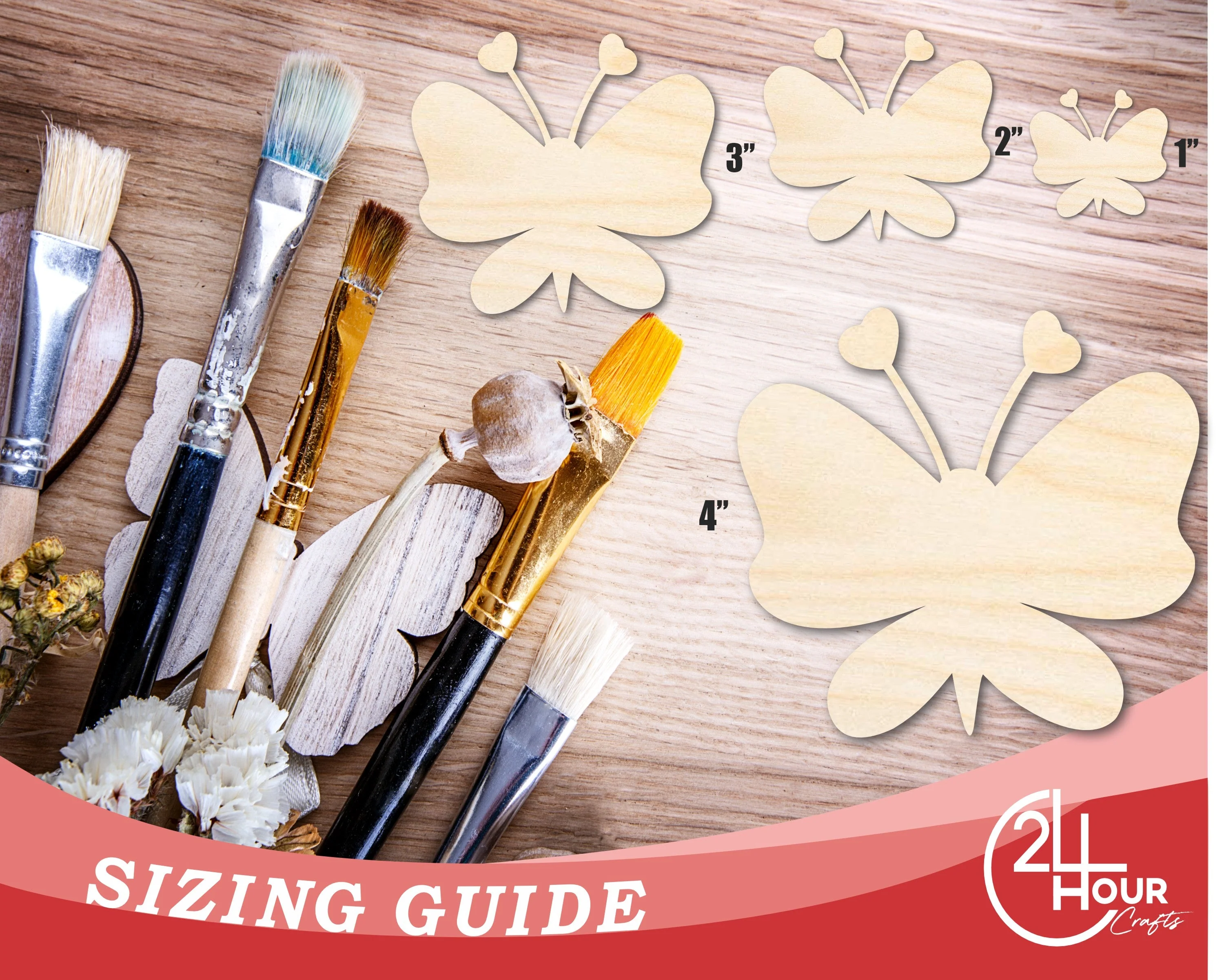 Unfinished Heart Butterfly Shape | DIY Craft Cutout | up to 46" DIY - Image 3