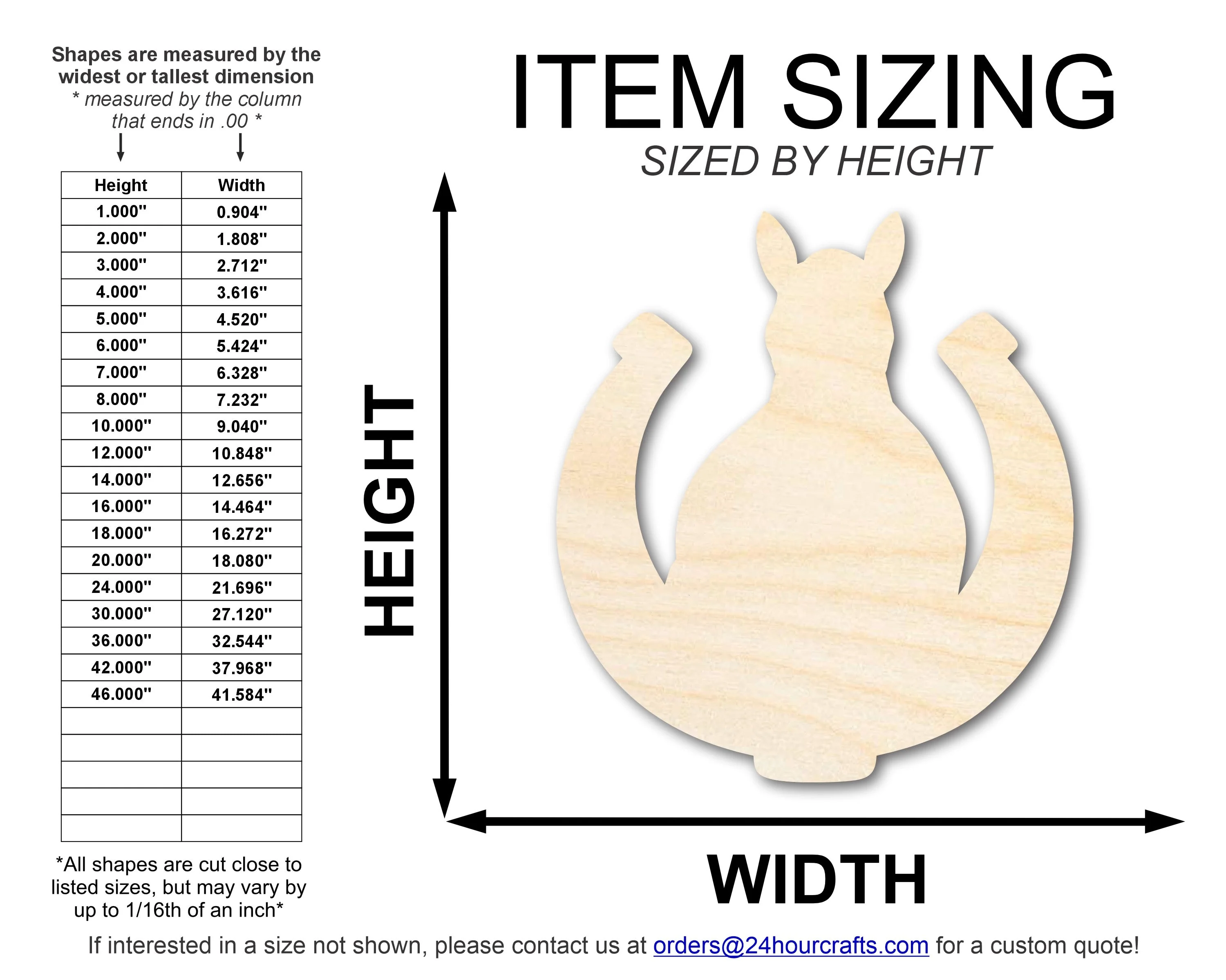 Unfinished Horseshoe Horse Shape | DIY Craft Cutout | up to 46" DIY - Image 2