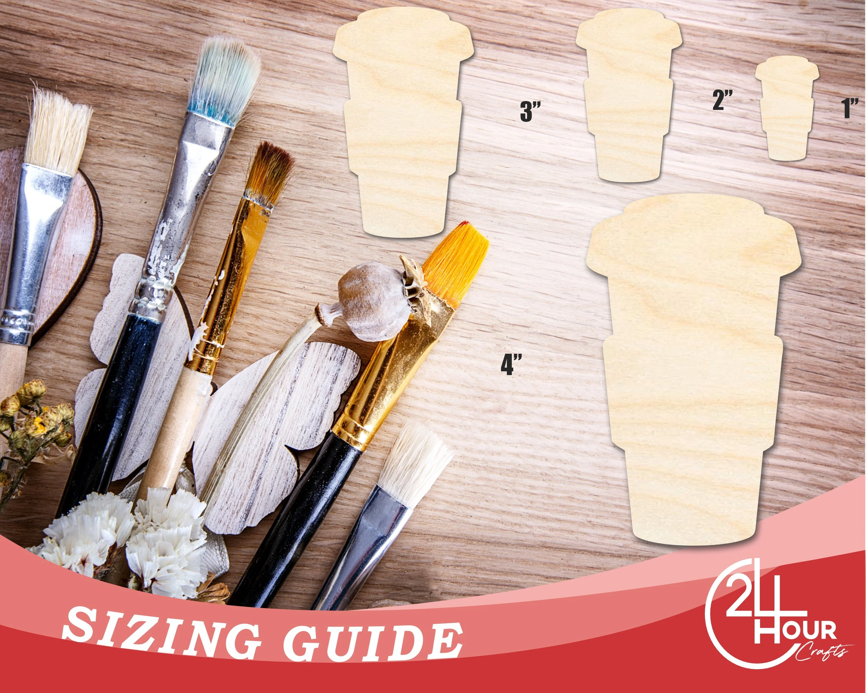 Unfinished Hot Coffee Shape | DIY Craft Cutout | up to 46" DIY - Image 3