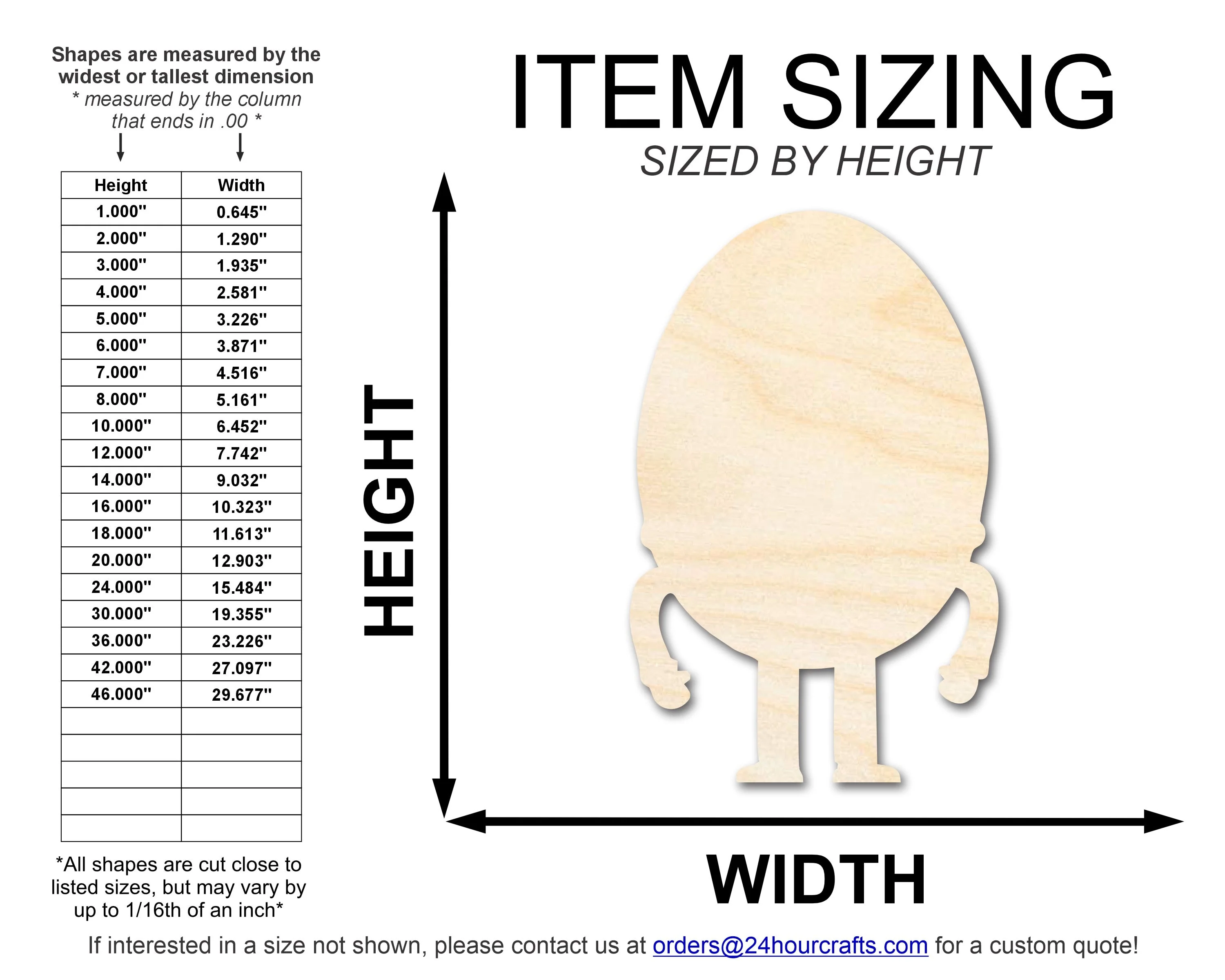 Unfinished Humpty Dumpty Wood Cutout Shape | DIY Craft Cutout | up to 46" DIY - Image 2