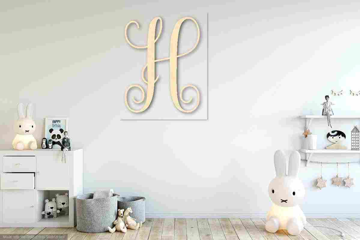 Unfinished Individual Wood Monogram Personalized - Weddings - Nursery - Wall Hang - up to 46" High DIY - Image 2