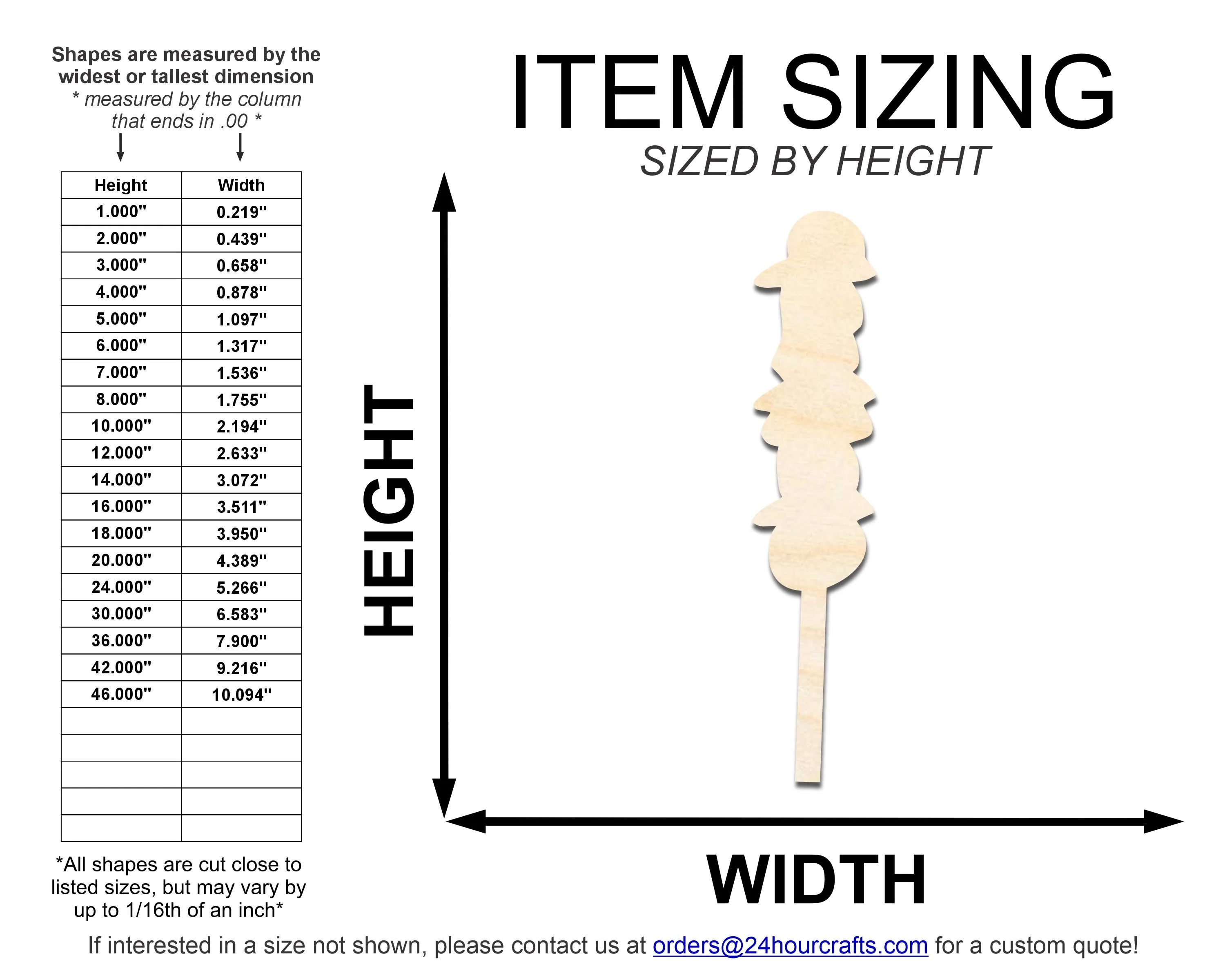 Unfinished Kebab Shape | DIY Craft Cutout | up to 46" DIY - Image 2