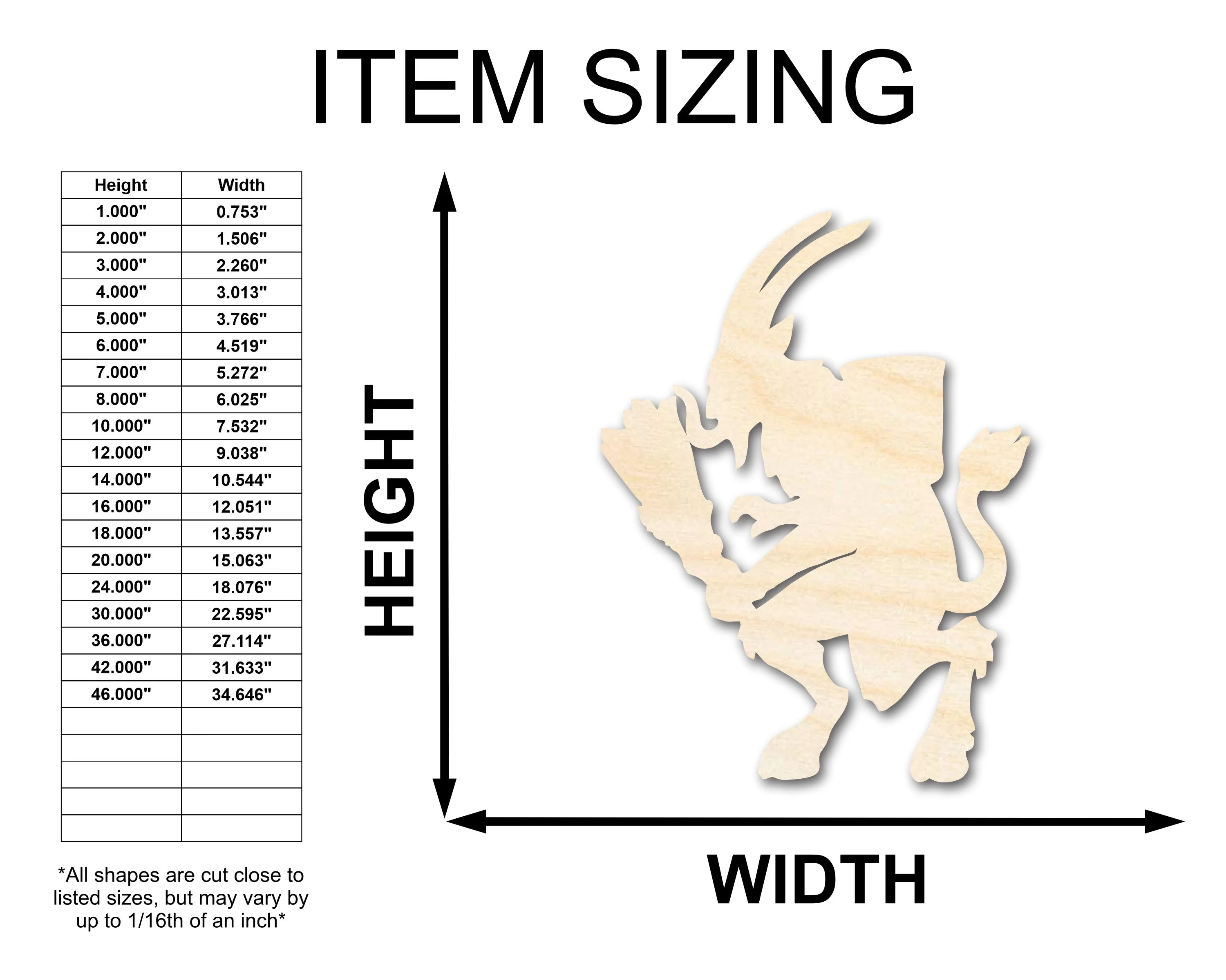 Unfinished Krampus Shape | Craft Cutout | up to 46" DIY - Image 2
