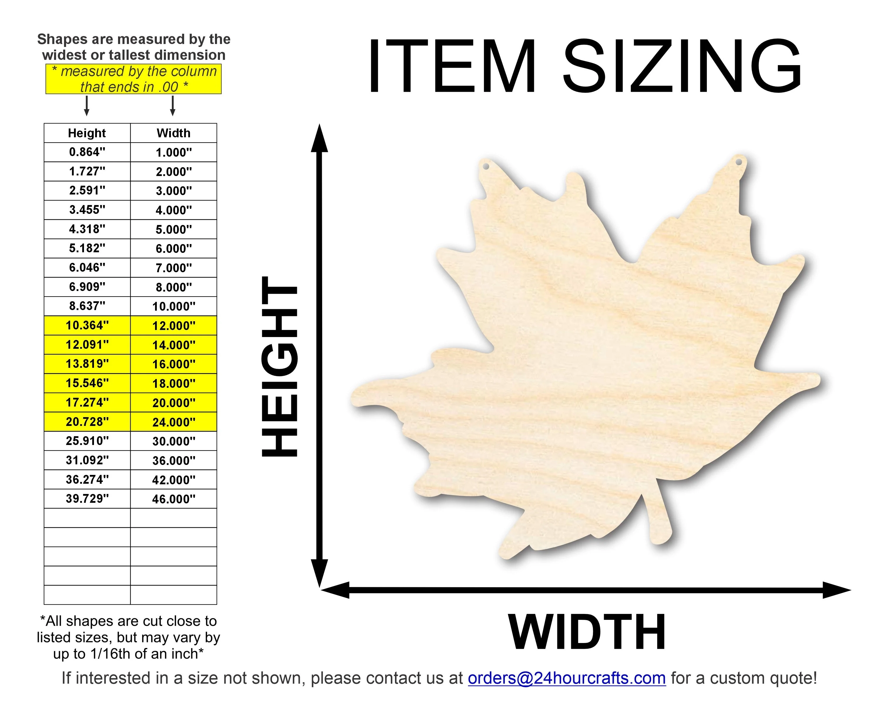 Unfinished Leaf Door Hanger | DIY Craft Cutout | Door Hanger | up to 46" DIY - Image 2