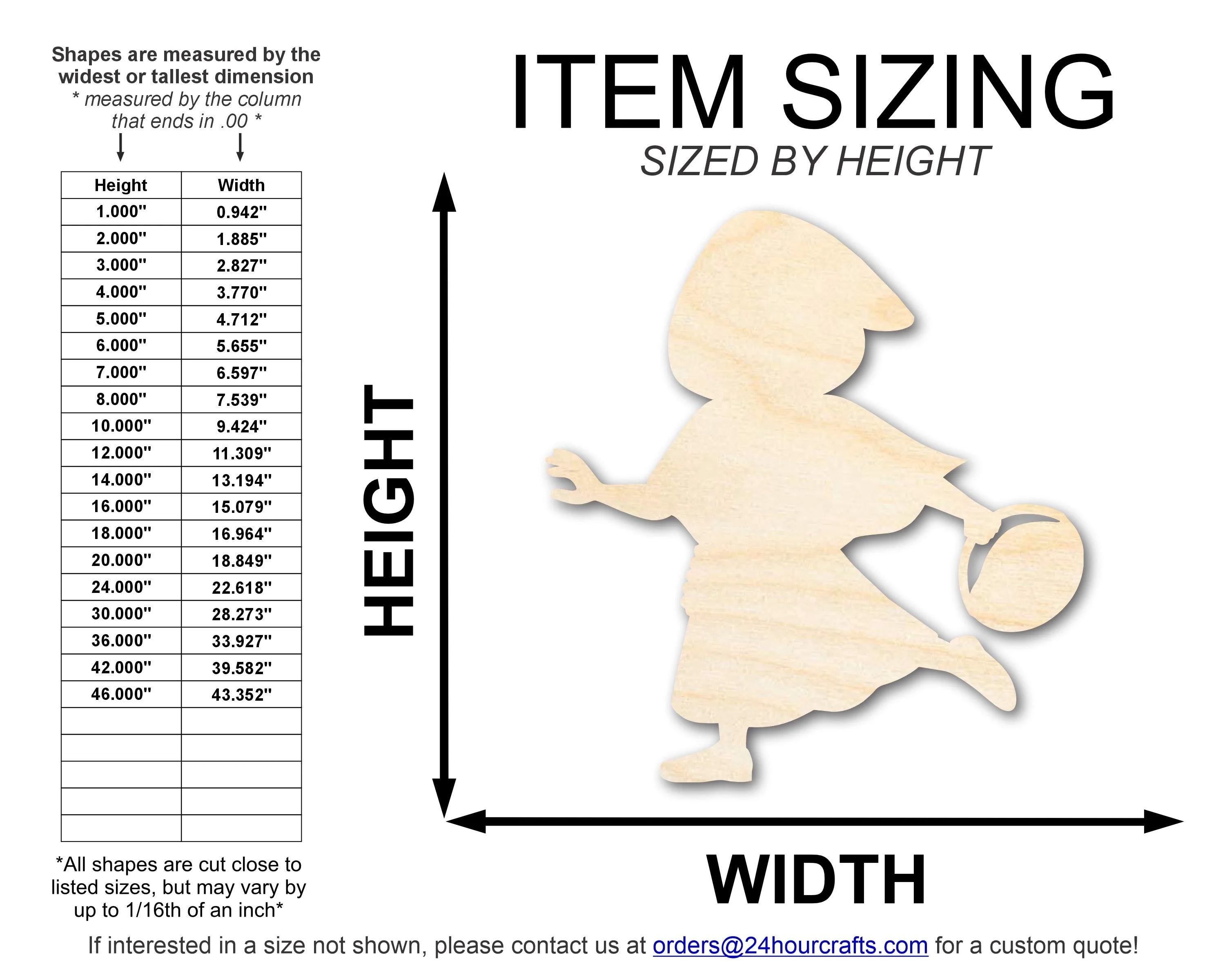 Unfinished Little Red Riding Hood Wood Cutout Shape | DIY Craft Cutout | up to 46" DIY - Image 2