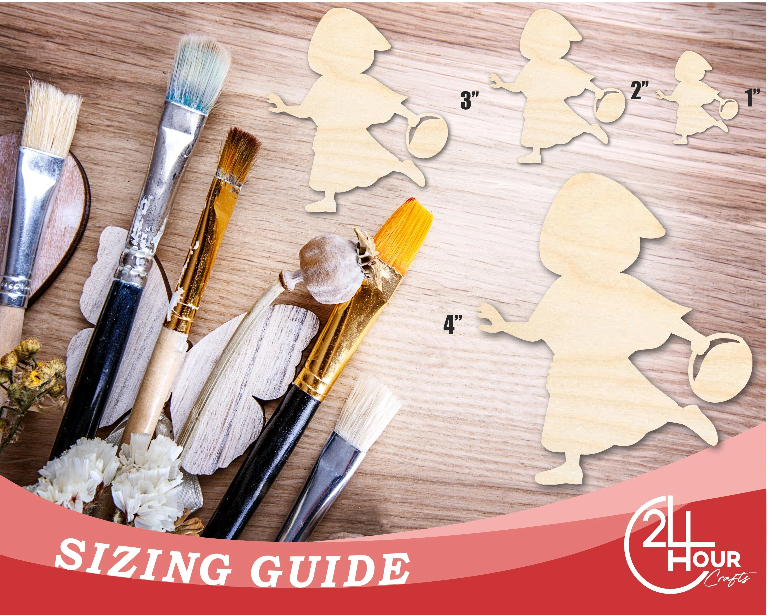 Unfinished Little Red Riding Hood Wood Cutout Shape | DIY Craft Cutout | up to 46" DIY - Image 3