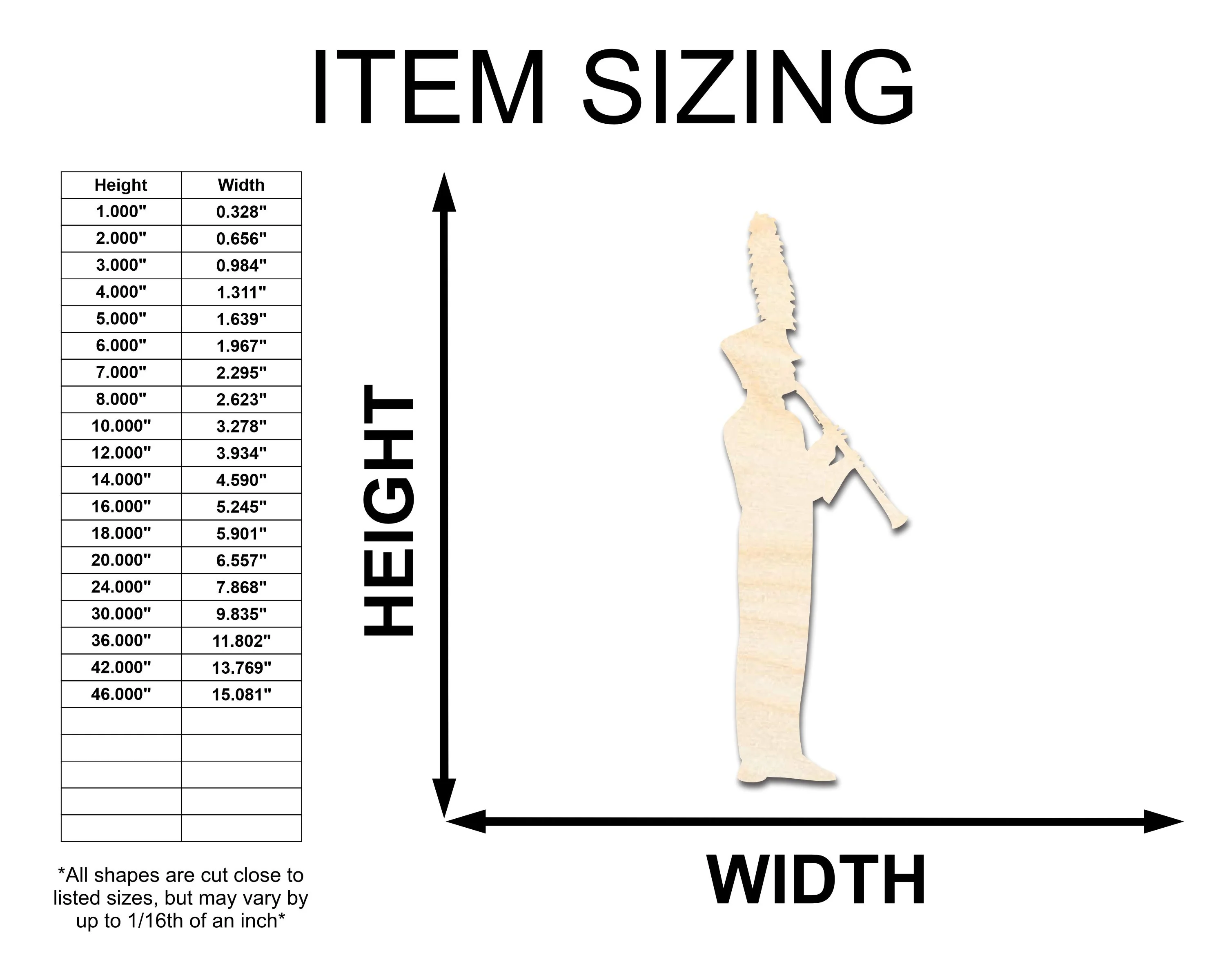 Unfinished Marching Band Shape | Craft Cutout | up to 46" DIY - Image 2