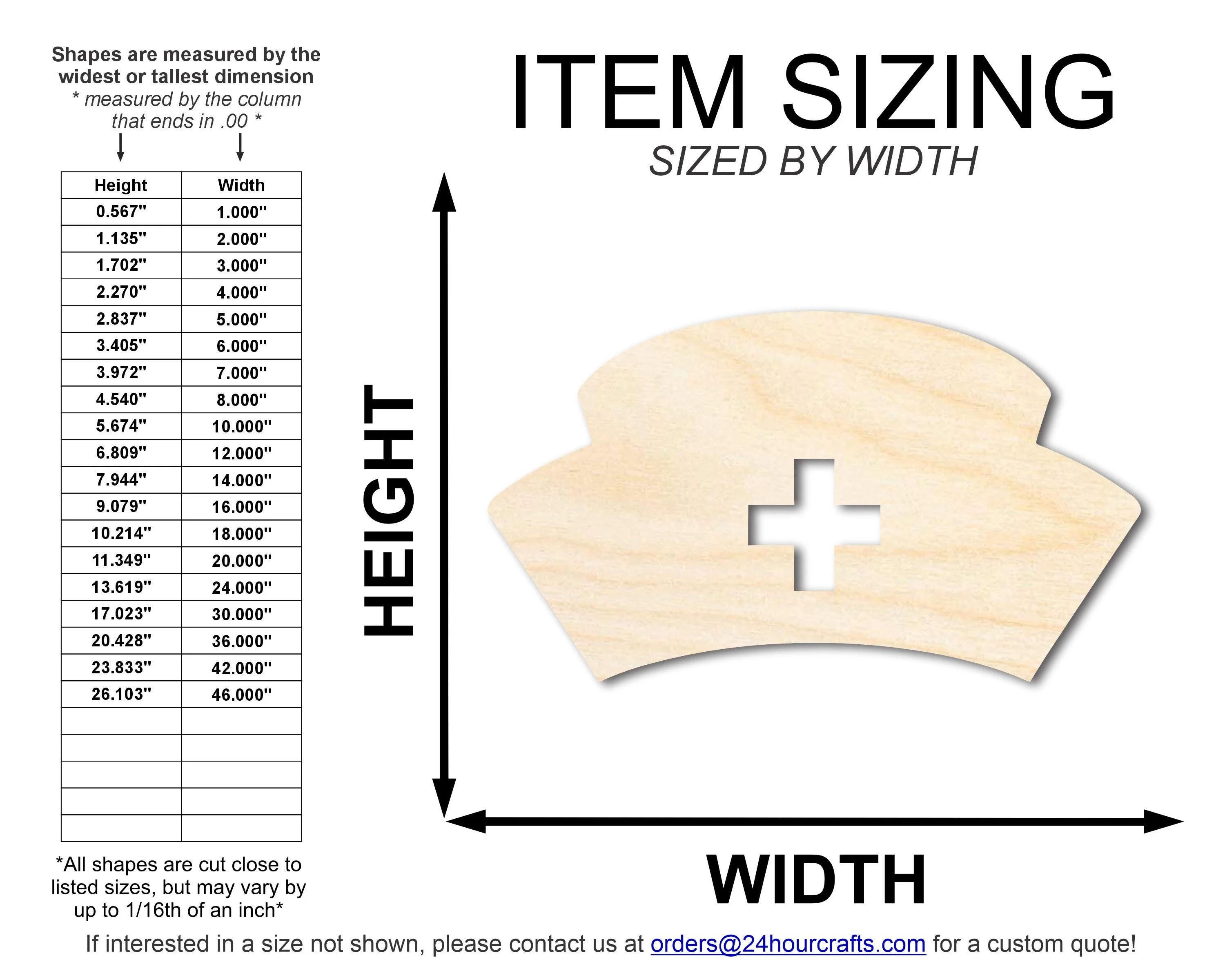 Unfinished Nurse Hat Shape | DIY Craft Cutout | up to 46" DIY - Image 2