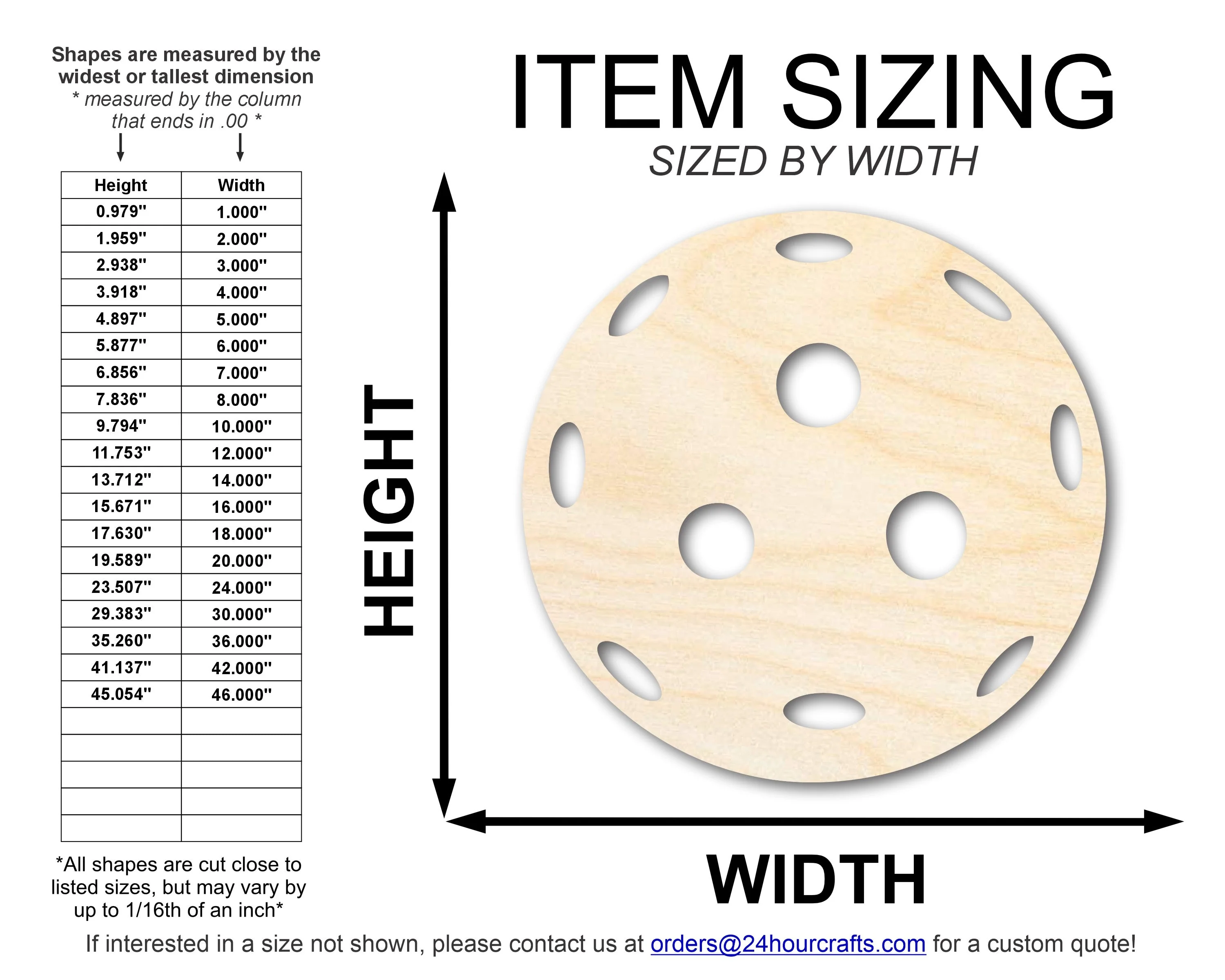 Unfinished Pickleball Ball Shape | DIY Craft Cutout | up to 46" DIY - Image 2