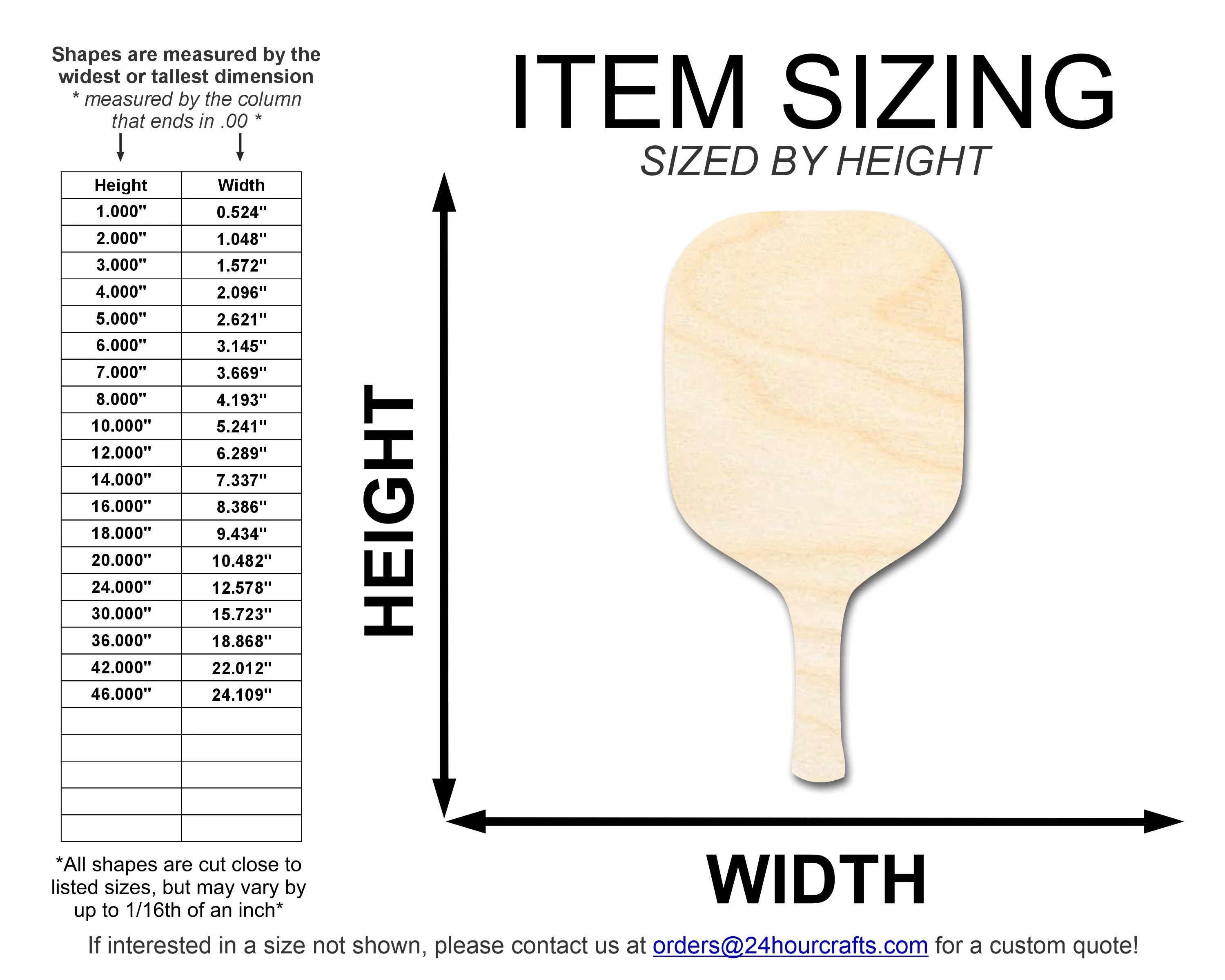 Unfinished Pickleball Paddle Shape | DIY Craft Cutout | up to 46" DIY - Image 2