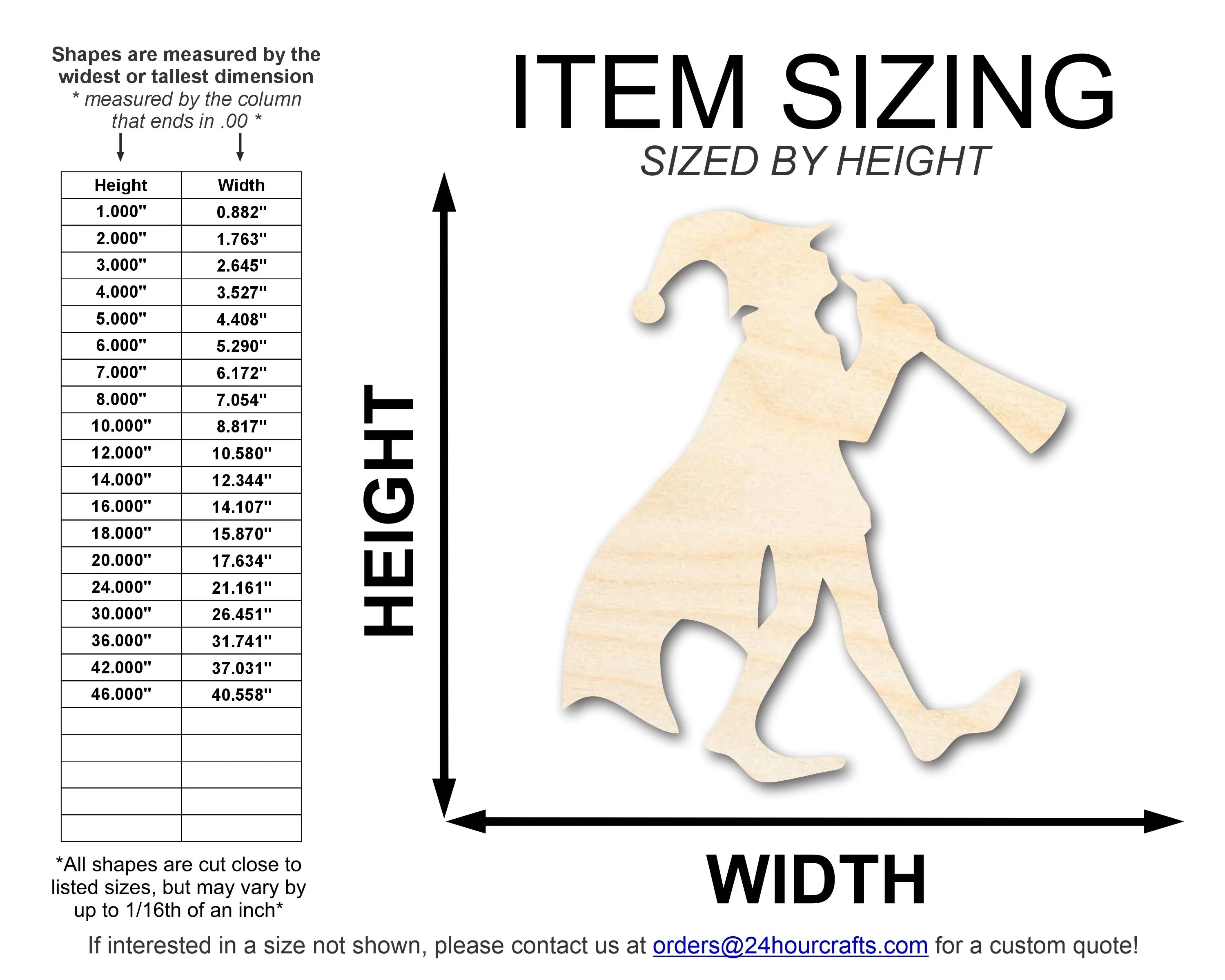 Unfinished Piper Wood Cutout Shape | DIY Craft Cutout | up to 46" DIY - Image 2