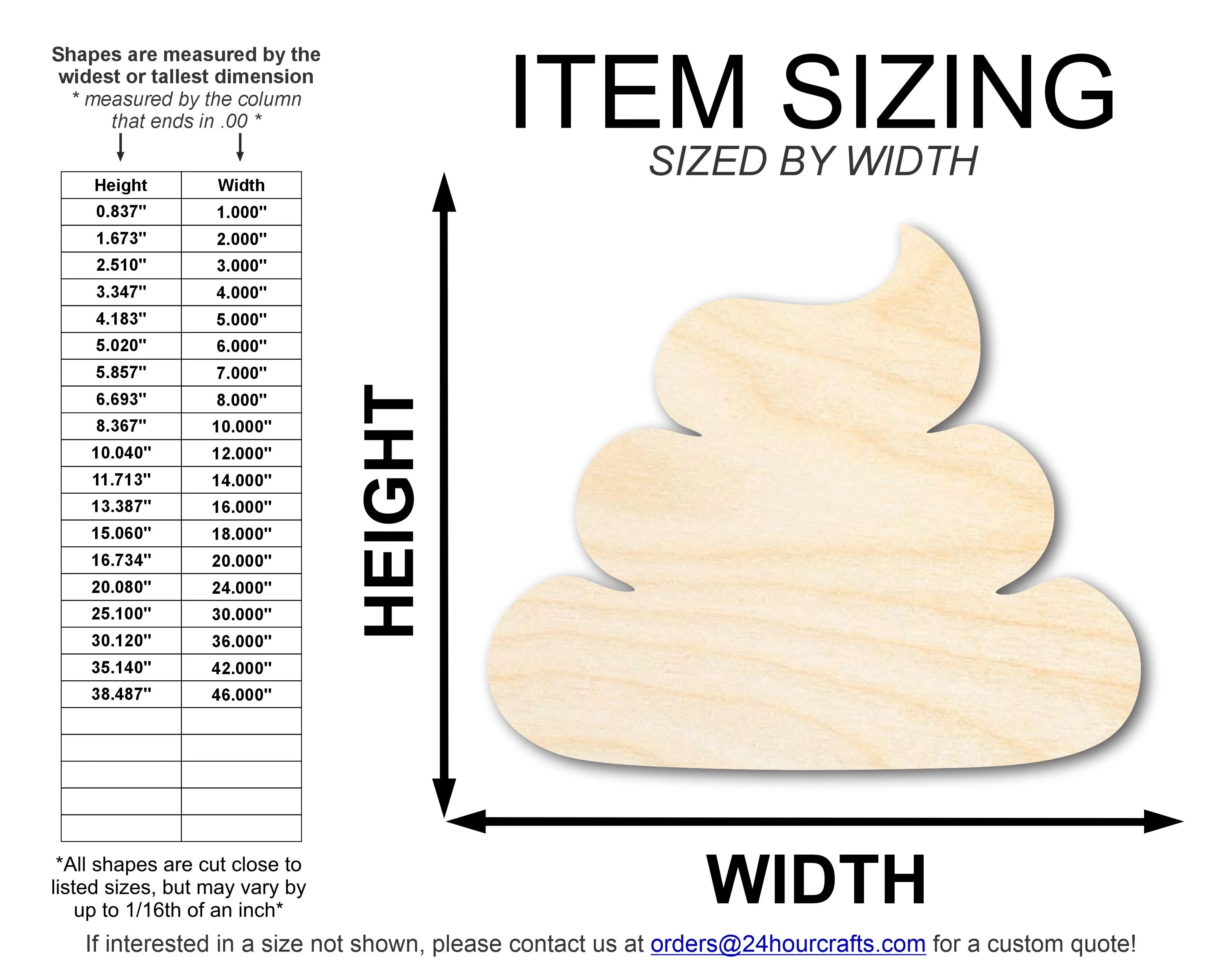 Unfinished Poop Shape | Craft Cutout | up to 46" DIY - Image 2