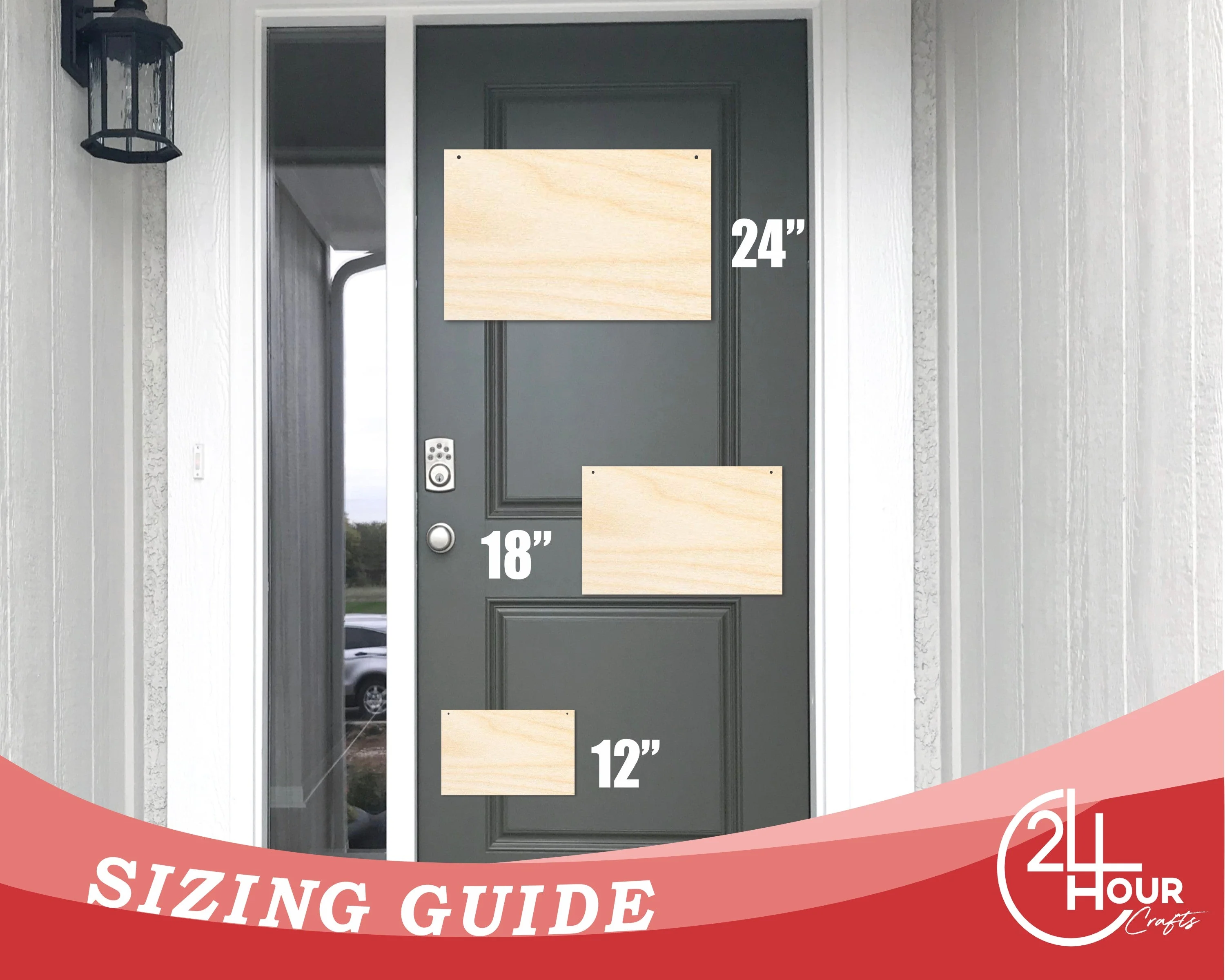 Unfinished Rectangle Door Hanger | DIY Craft Cutout | Door Hanger | up to 46" DIY - Image 3