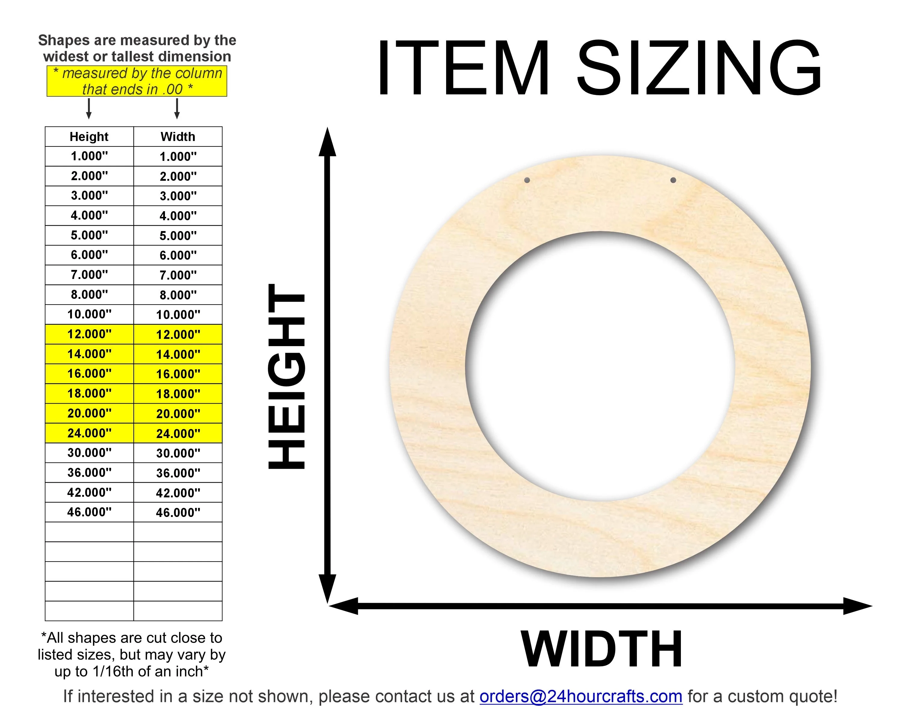 Unfinished Round Wreath Door Hanger | DIY Craft Cutout | Door Hanger | up to 46" DIY - Image 2