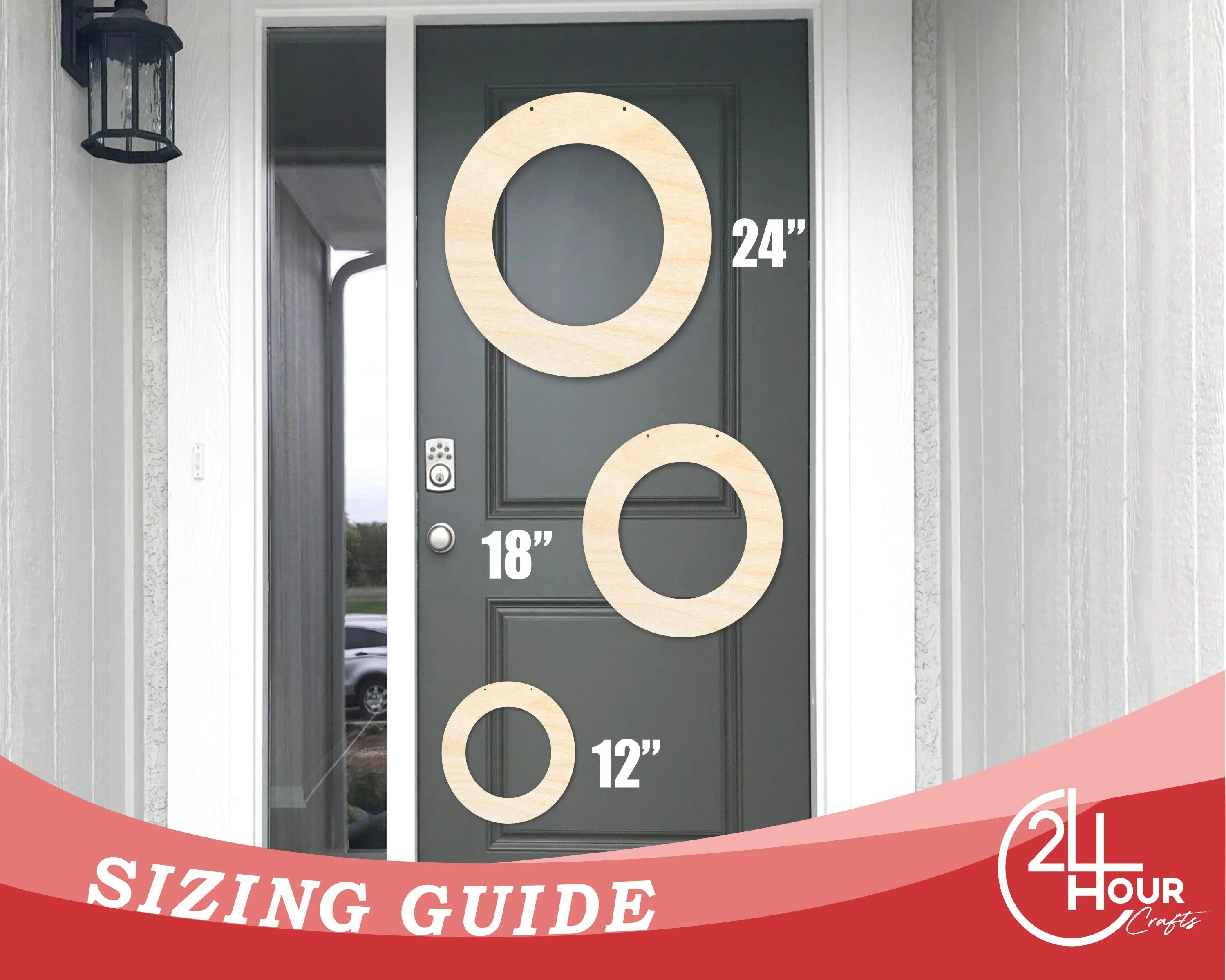 Unfinished Round Wreath Door Hanger | DIY Craft Cutout | Door Hanger | up to 46" DIY - Image 3