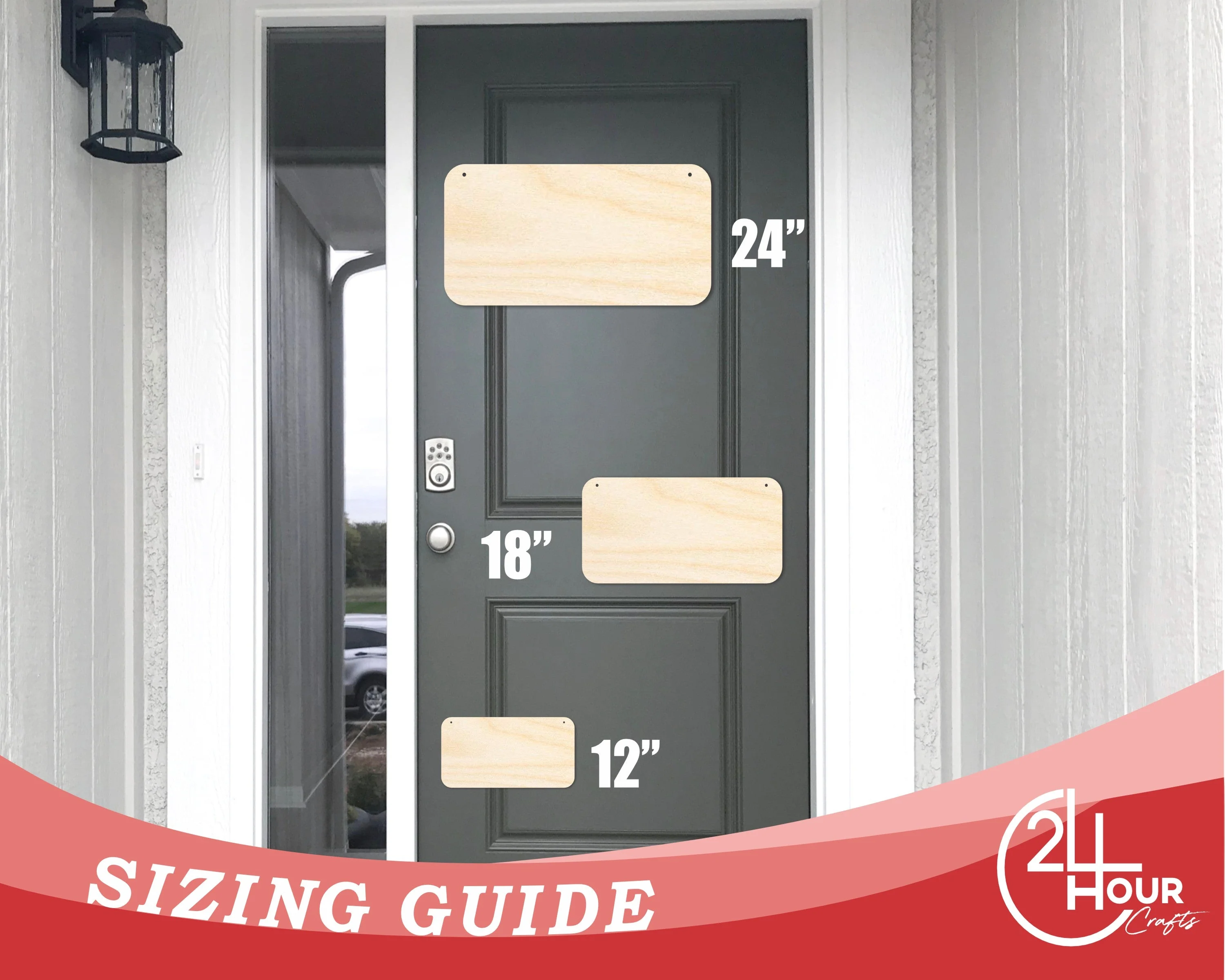 Unfinished Rounded Rectangle Door Hanger | DIY Craft Cutout | Door Hanger | up to 46" DIY - Image 3