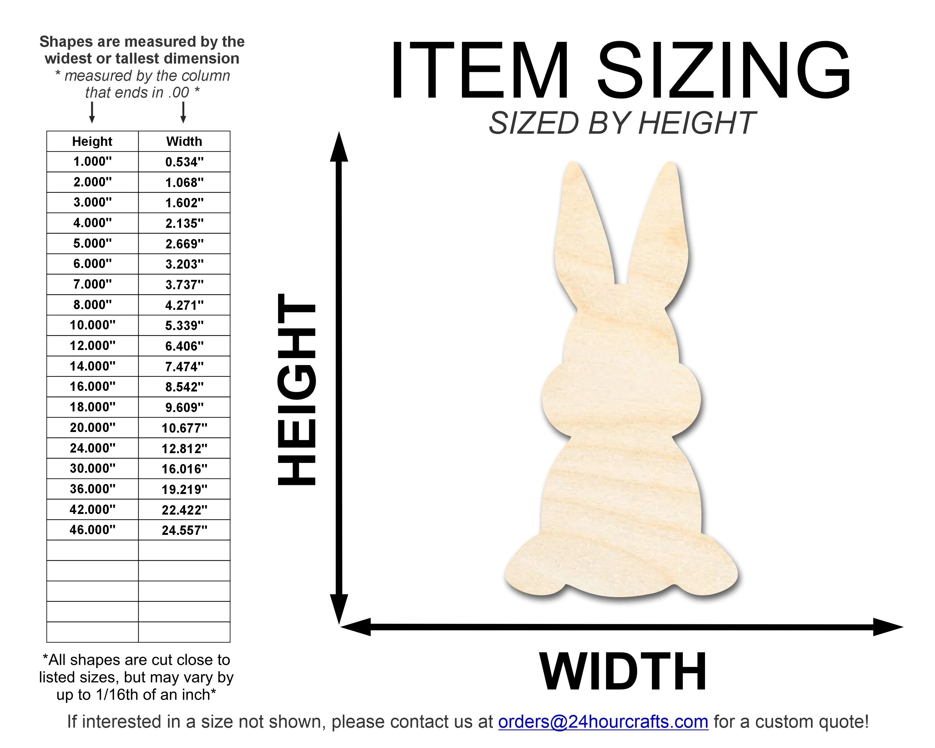 Unfinished Sitting Bunny Shape | Easter | DIY Craft Cutout | up to 46" DIY - Image 2