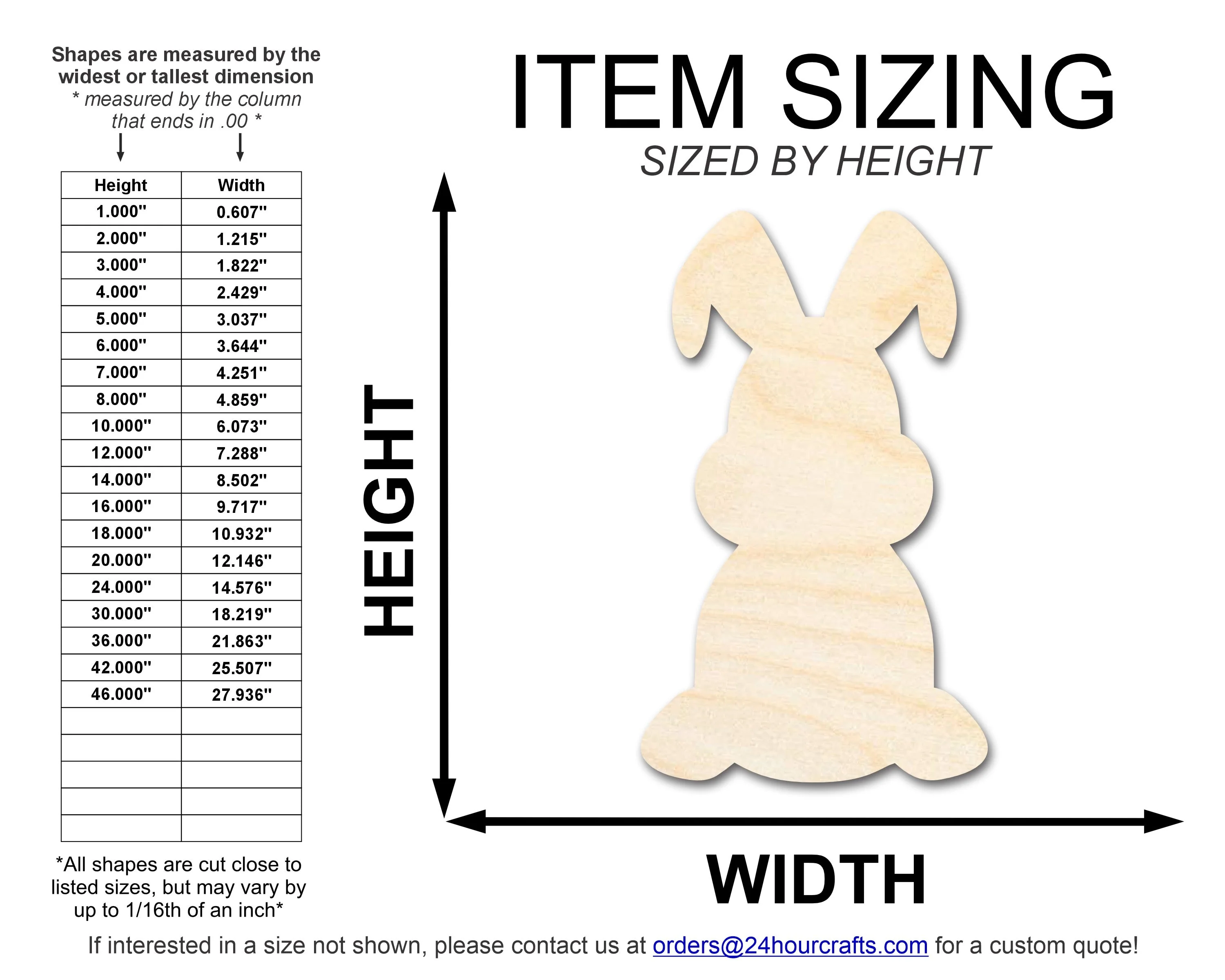 Unfinished Sitting Bunny Silhouette | Easter | DIY Craft Cutout | up to 46" DIY - Image 2