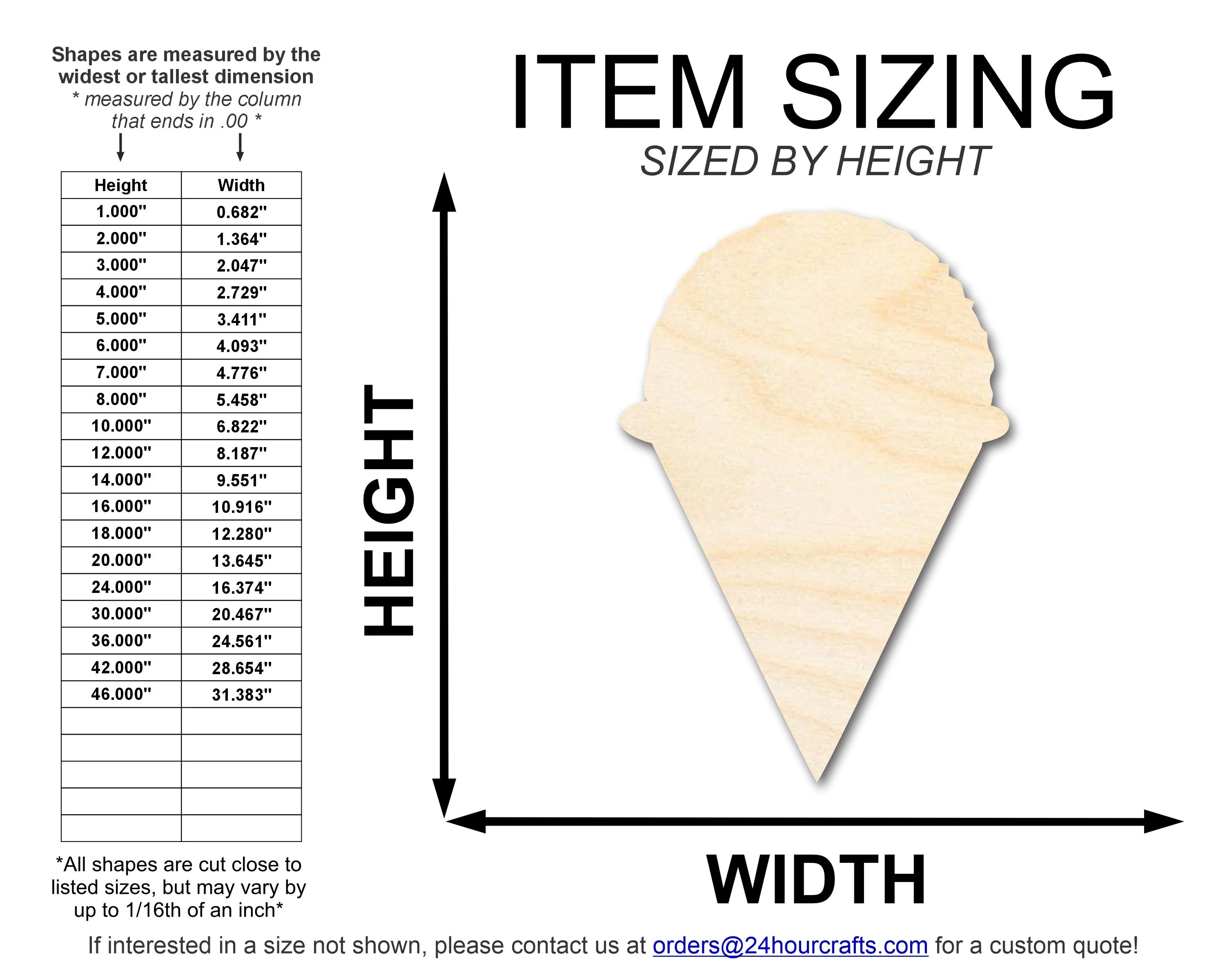 Unfinished Snow Cone Shape | DIY Craft Cutout | up to 46" DIY - Image 2