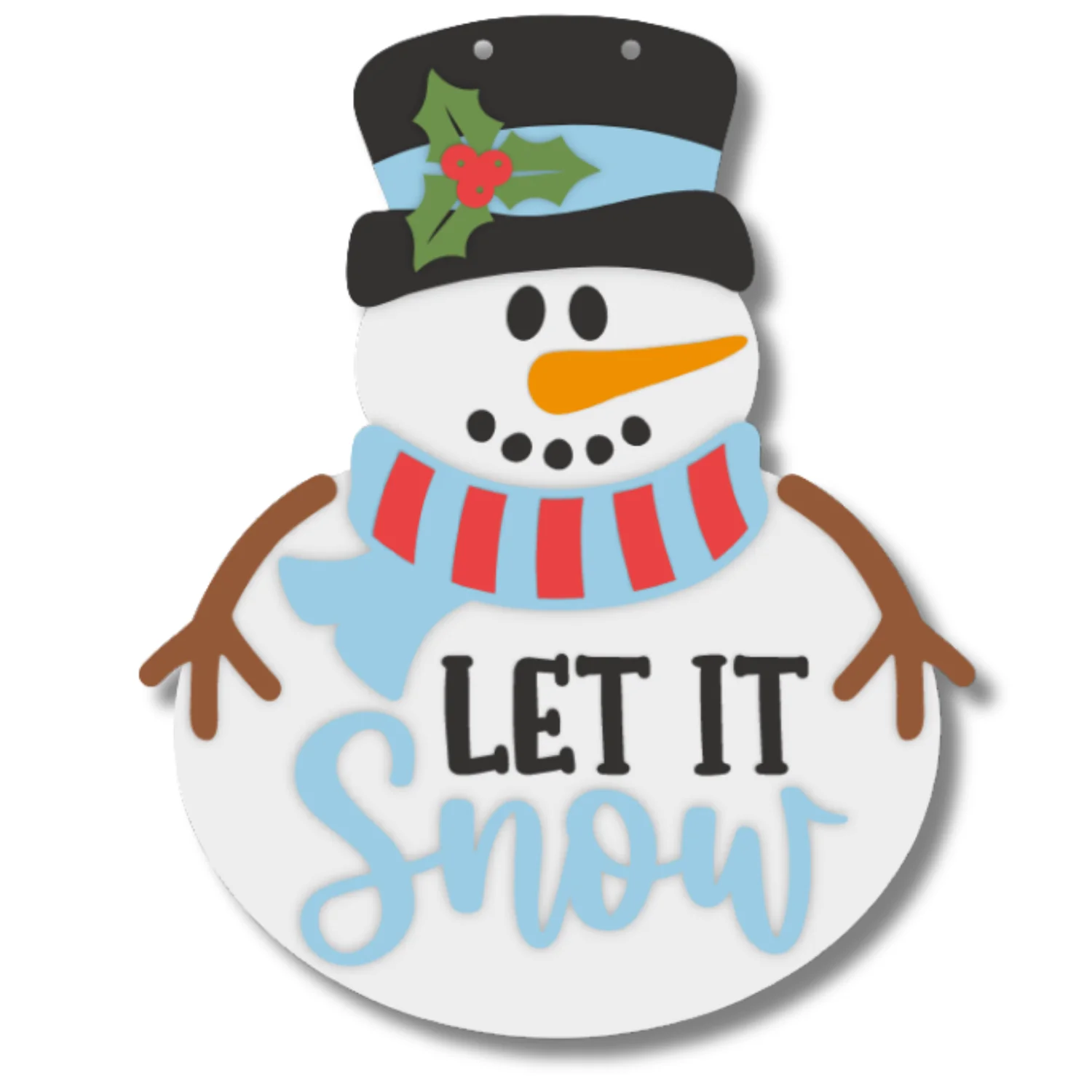 Unfinished Snowman Let it Snow Door Sign Kit | Wood Craft Cutouts | 1/4" Thick | - Image 2