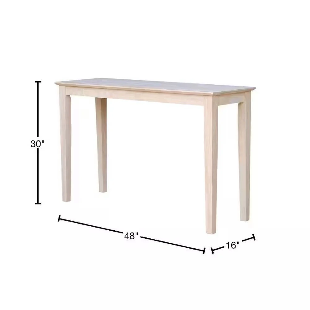 Unfinished Solid Wood 4-ft. Farmhouse Console Sofa Table - Image 4