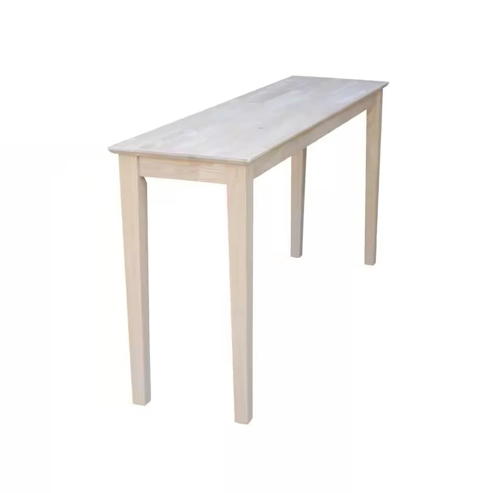 Unfinished Solid Wood 5-ft. Farmhouse Console Sofa Table - Image 3