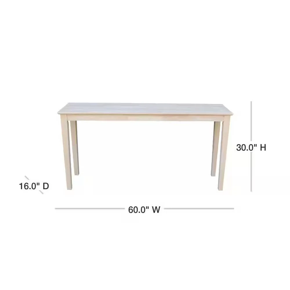Unfinished Solid Wood 5-ft. Farmhouse Console Sofa Table - Image 5