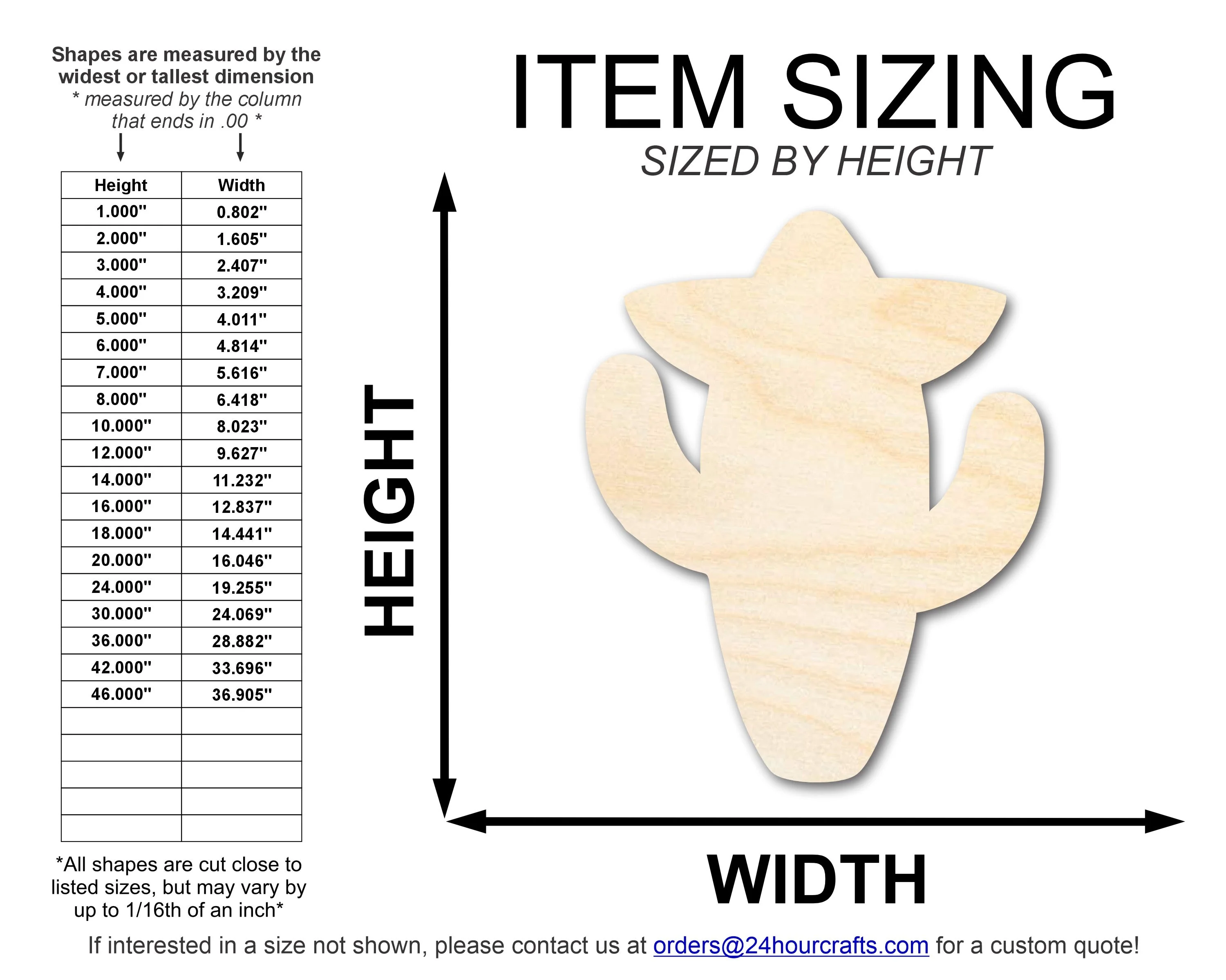 Unfinished Sombrero Cactus Shape | DIY Craft Cutout | up to 46" DIY - Image 2