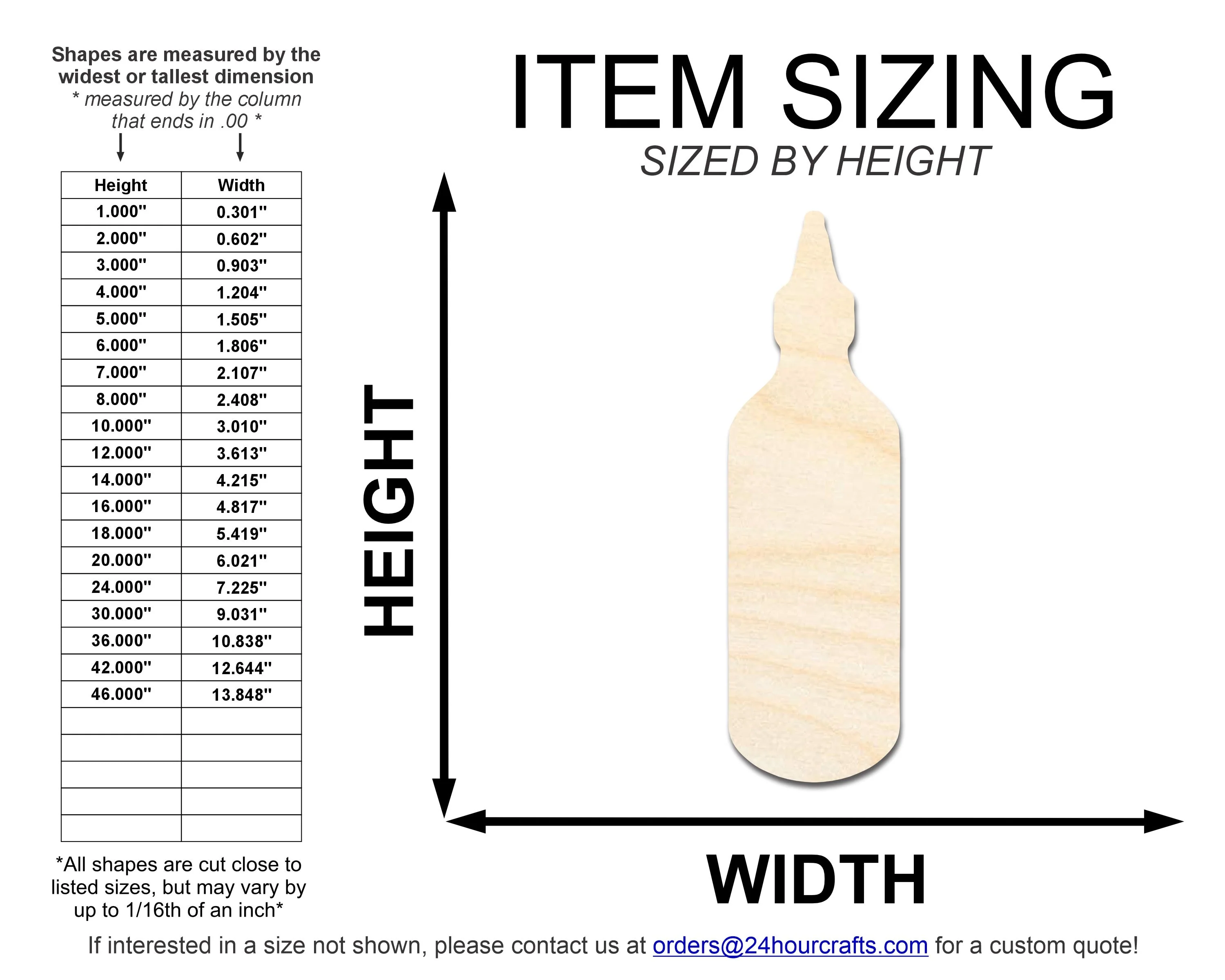 Unfinished Sriracha Bottle Shape | DIY Craft Cutout | up to 46" DIY - Image 2