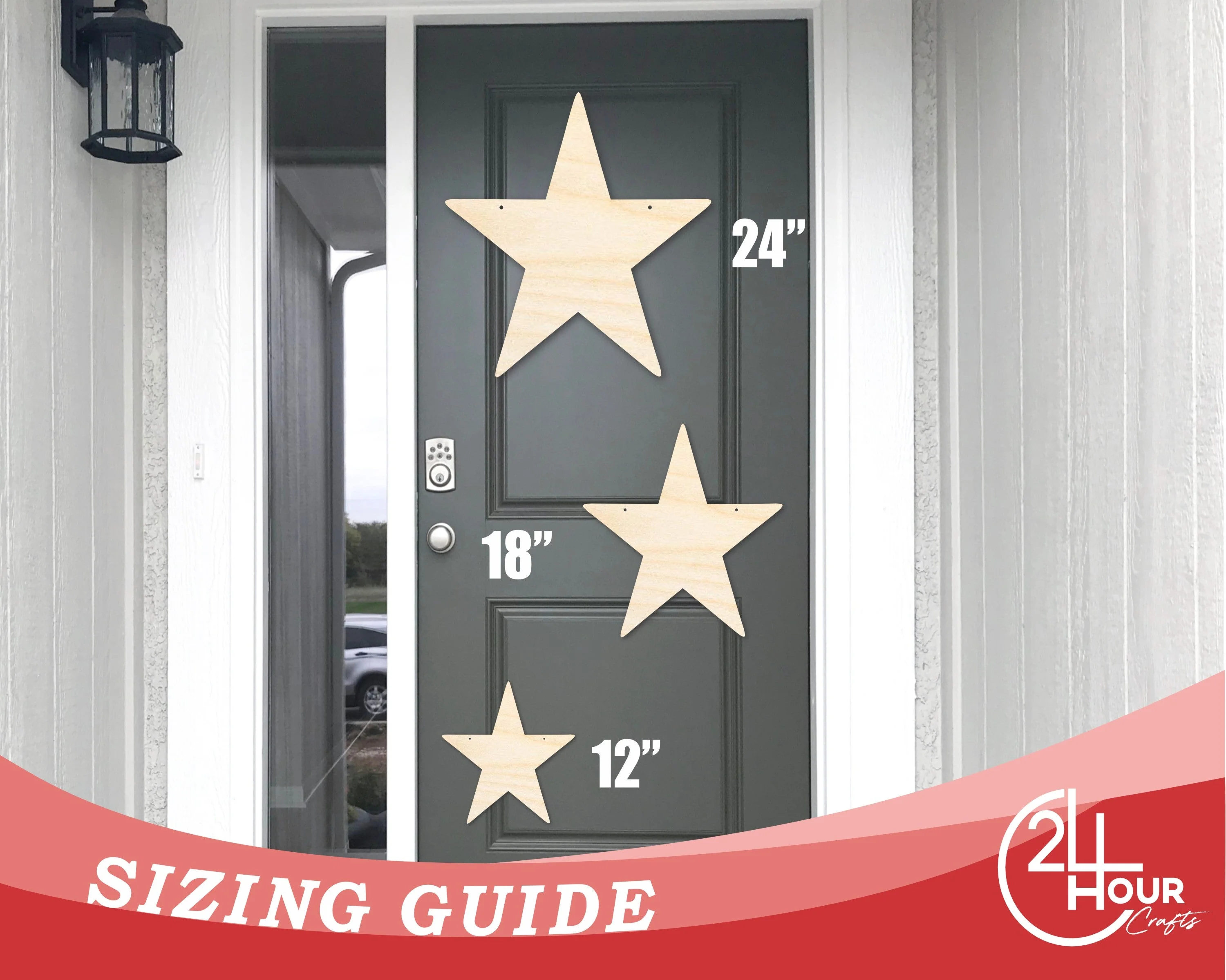 Unfinished Star Door Hanger | DIY Craft Cutout | Door Hanger | up to 46" DIY - Image 3