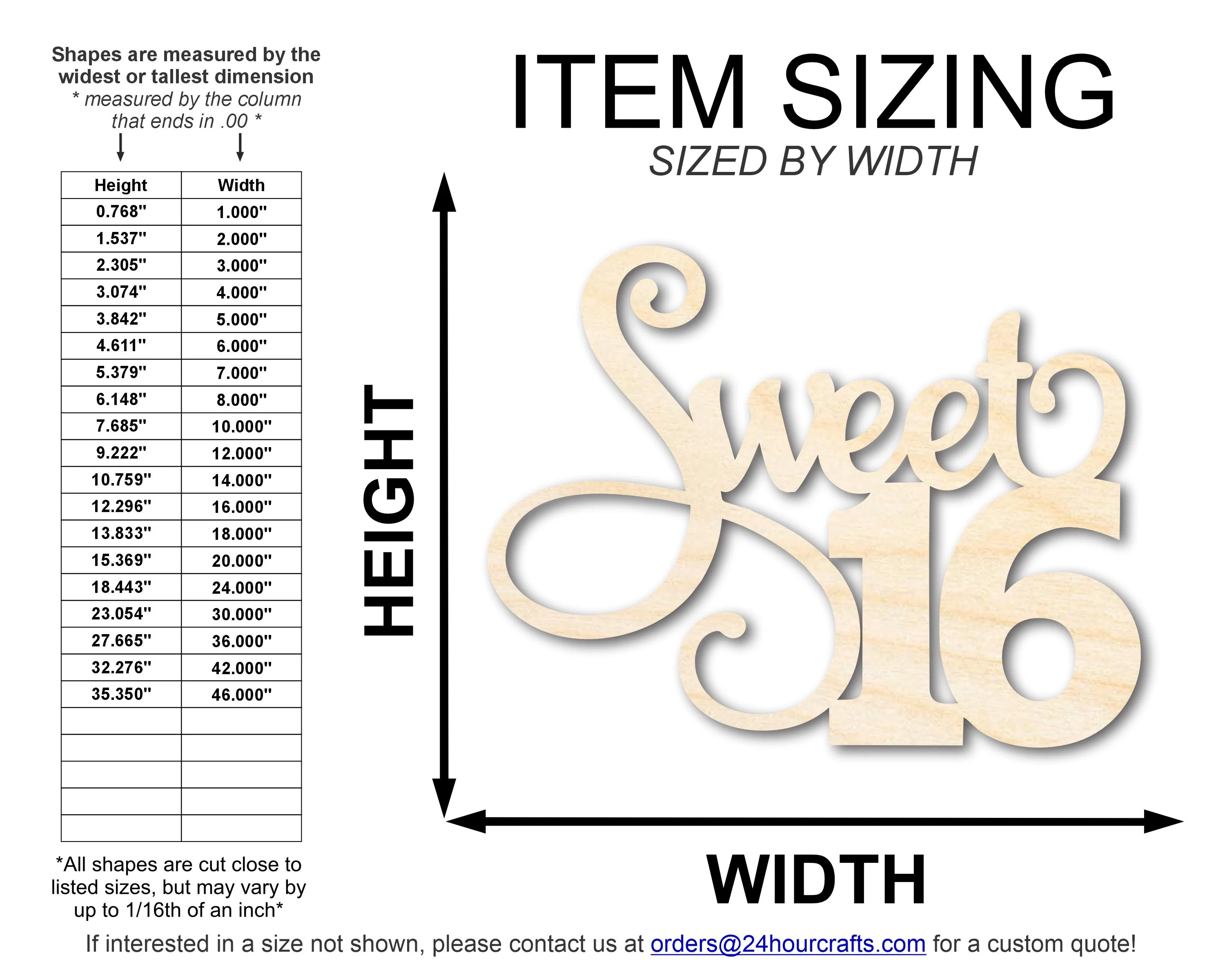 Unfinished Sweet Sixteen Shape | DIY Craft Cutout | up to 46" DIY - Image 2