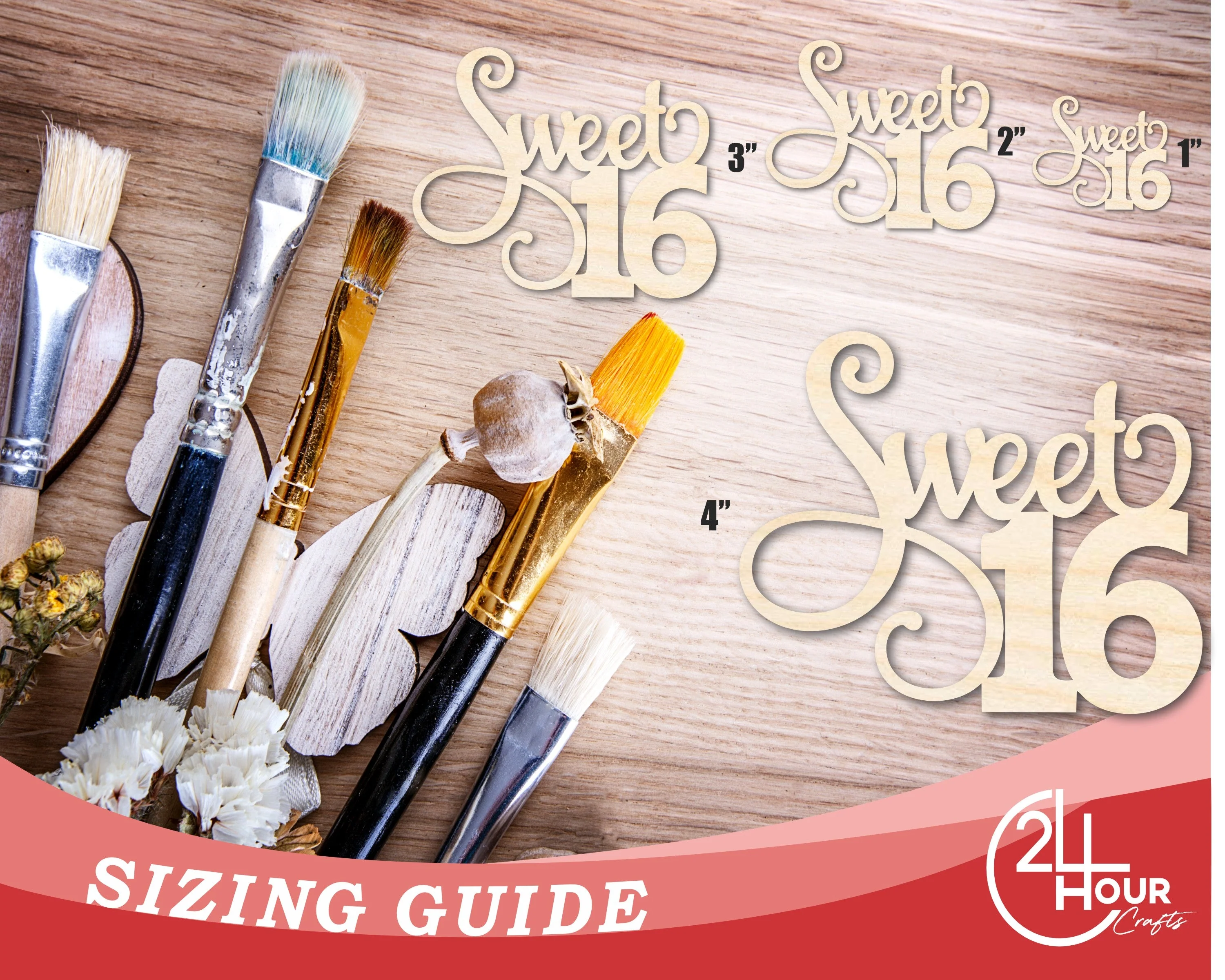 Unfinished Sweet Sixteen Shape | DIY Craft Cutout | up to 46" DIY - Image 3