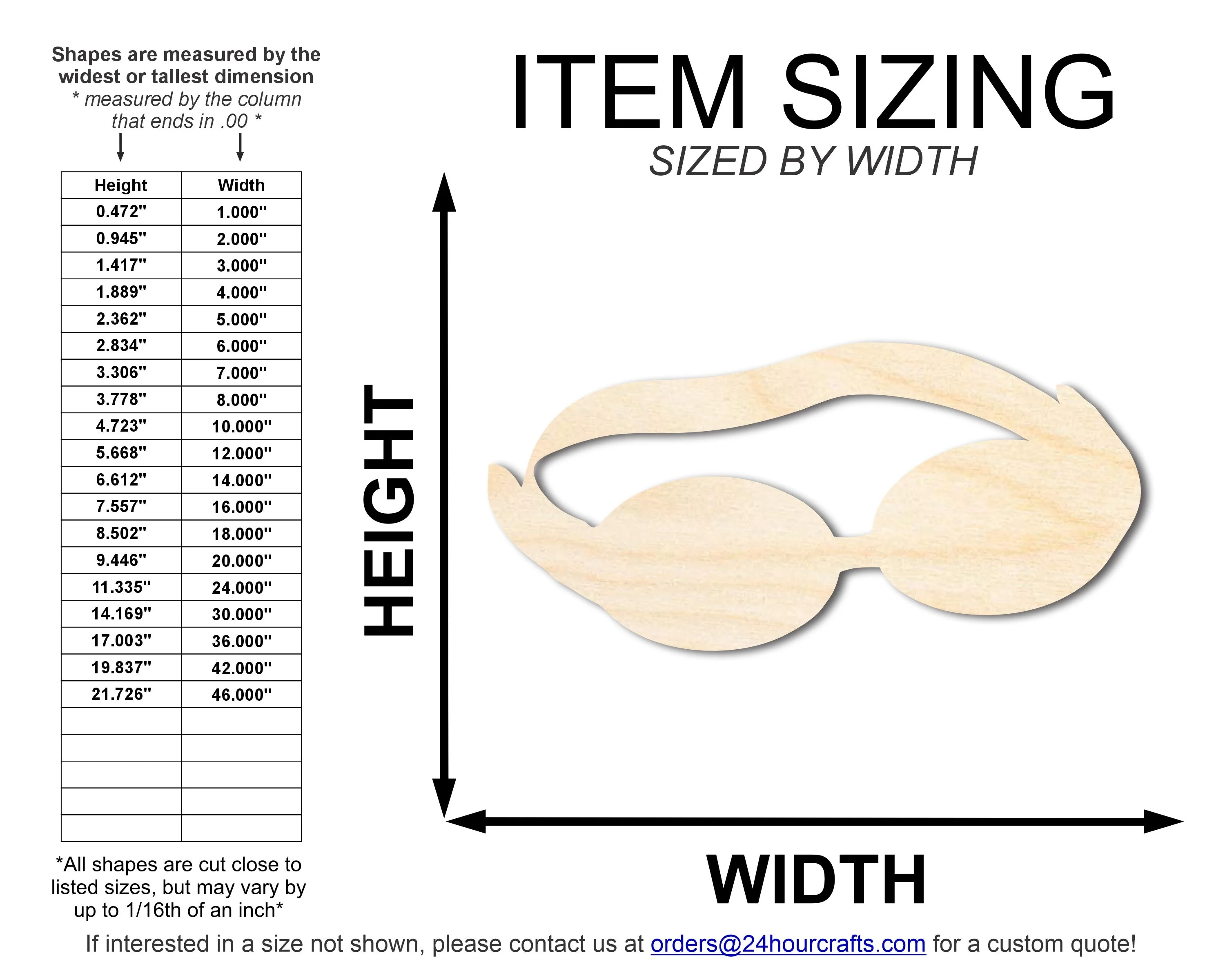 Unfinished Swimming Goggles Shape | DIY Craft Cutout | up to 46" DIY - Image 2