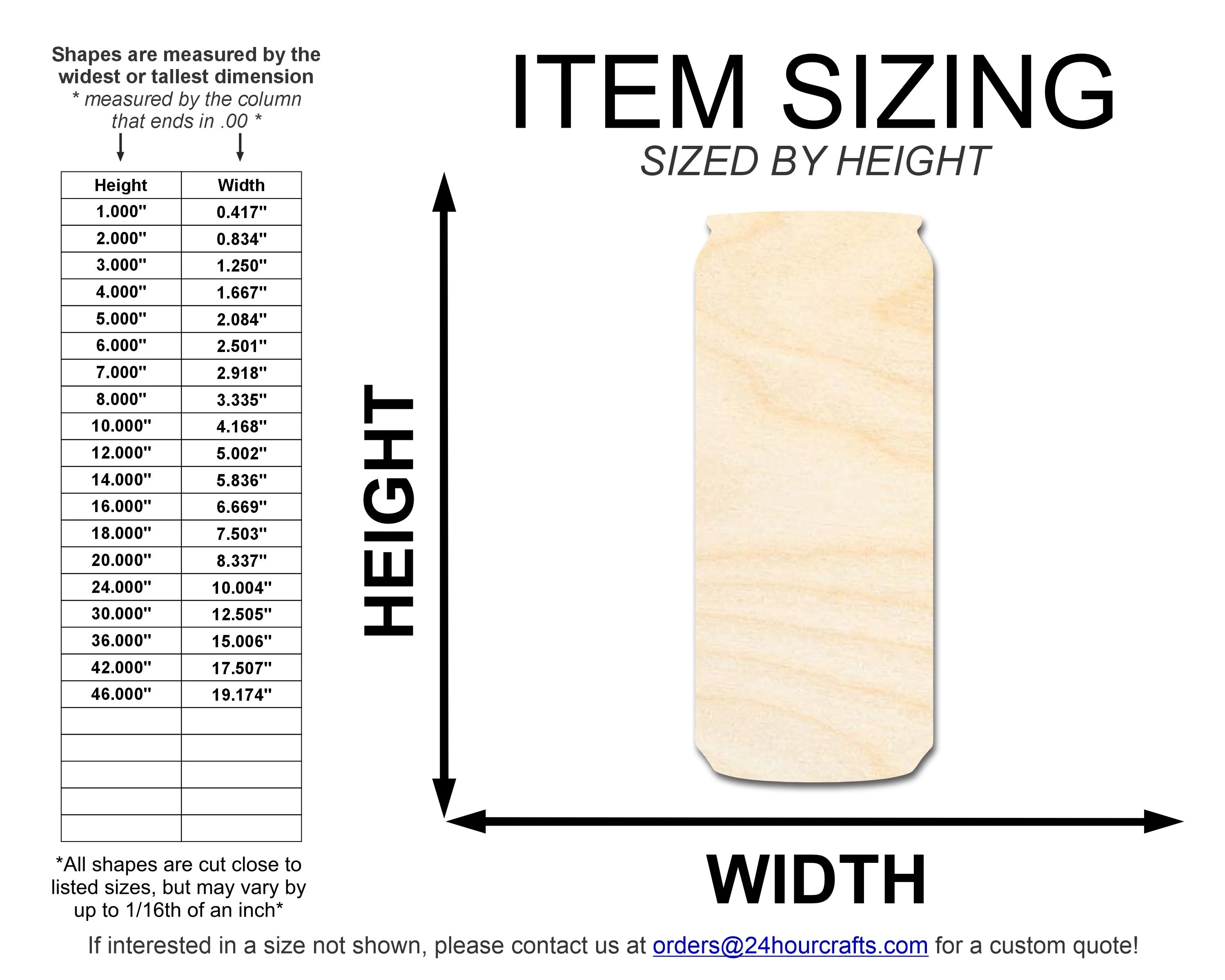 Unfinished Tall Can Shape | DIY Craft Cutout | up to 46" DIY - Image 2