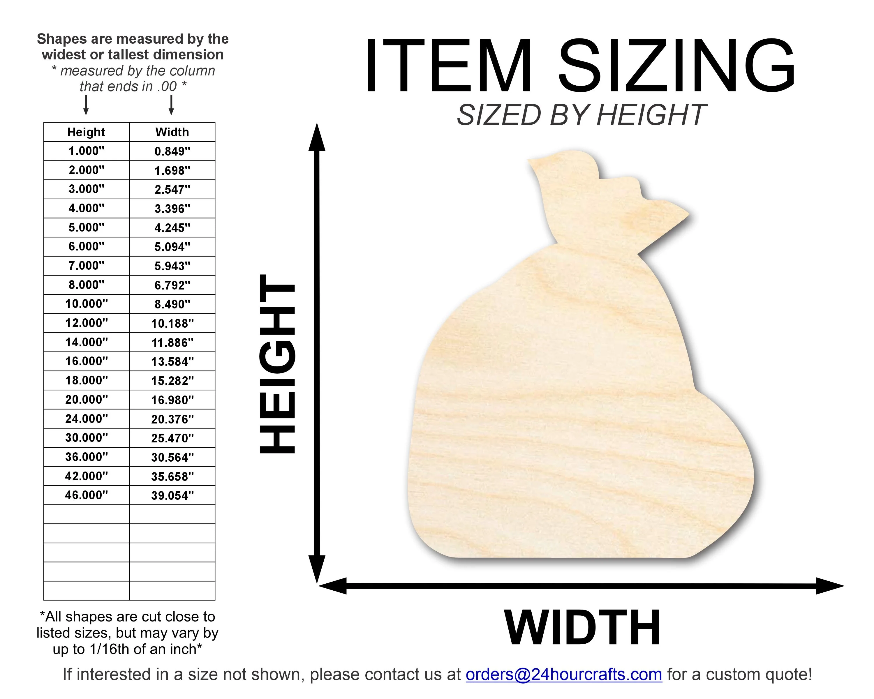 Unfinished Trash Bag Shape | DIY Craft Cutout | up to 46" DIY - Image 2